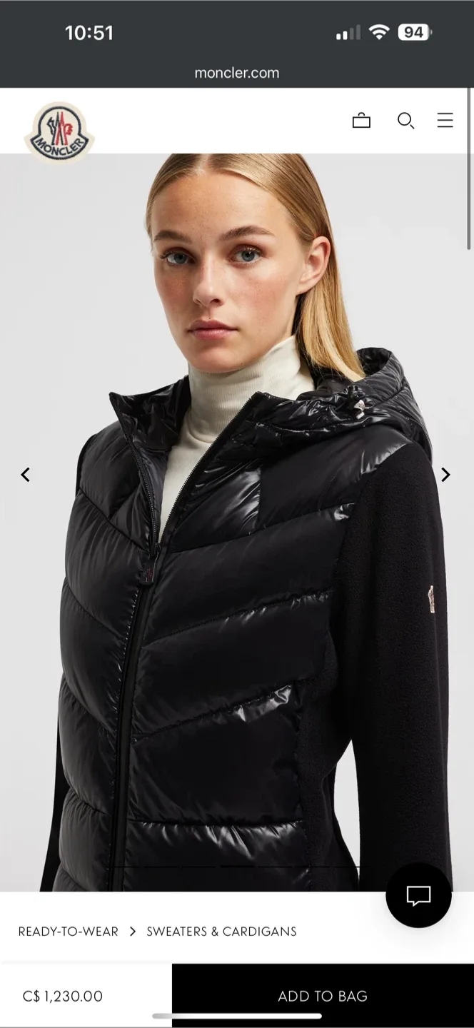 Moncler Grenoble padded fleece zip up jacket  medium image indicator(8)