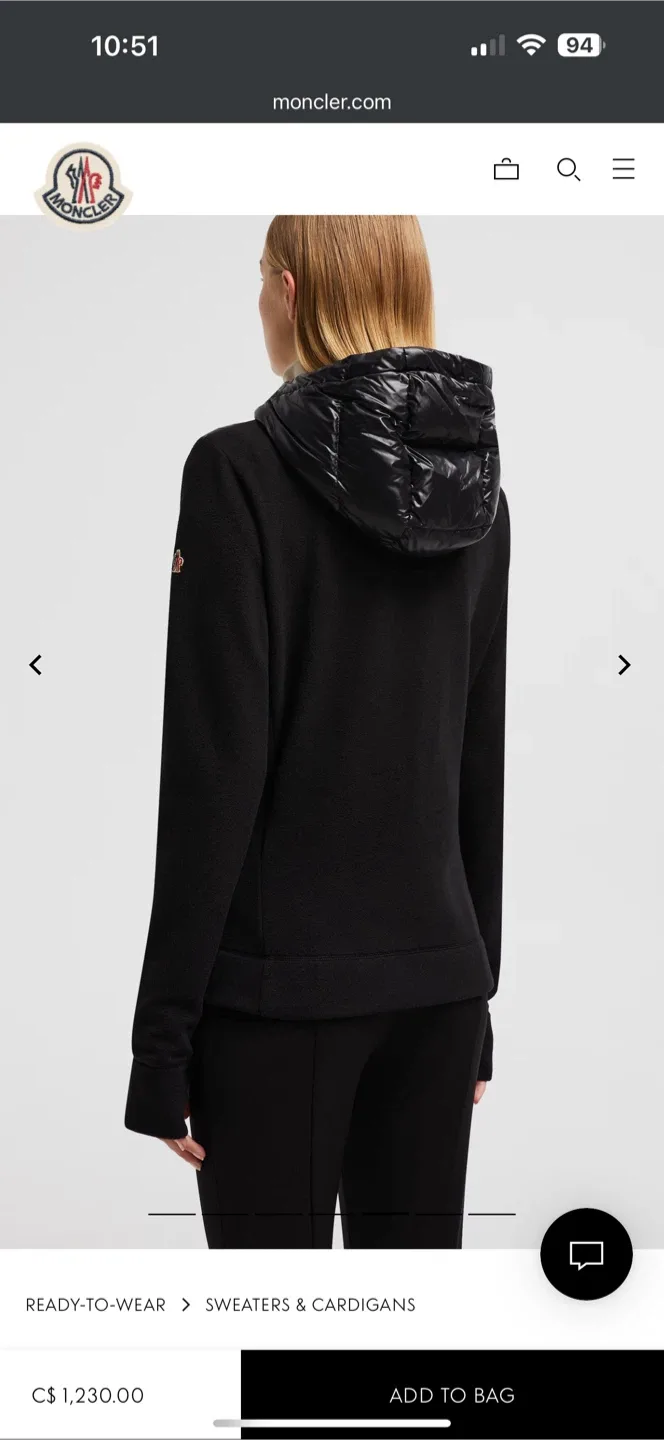 Moncler Grenoble padded fleece zip up jacket  medium image indicator(10)