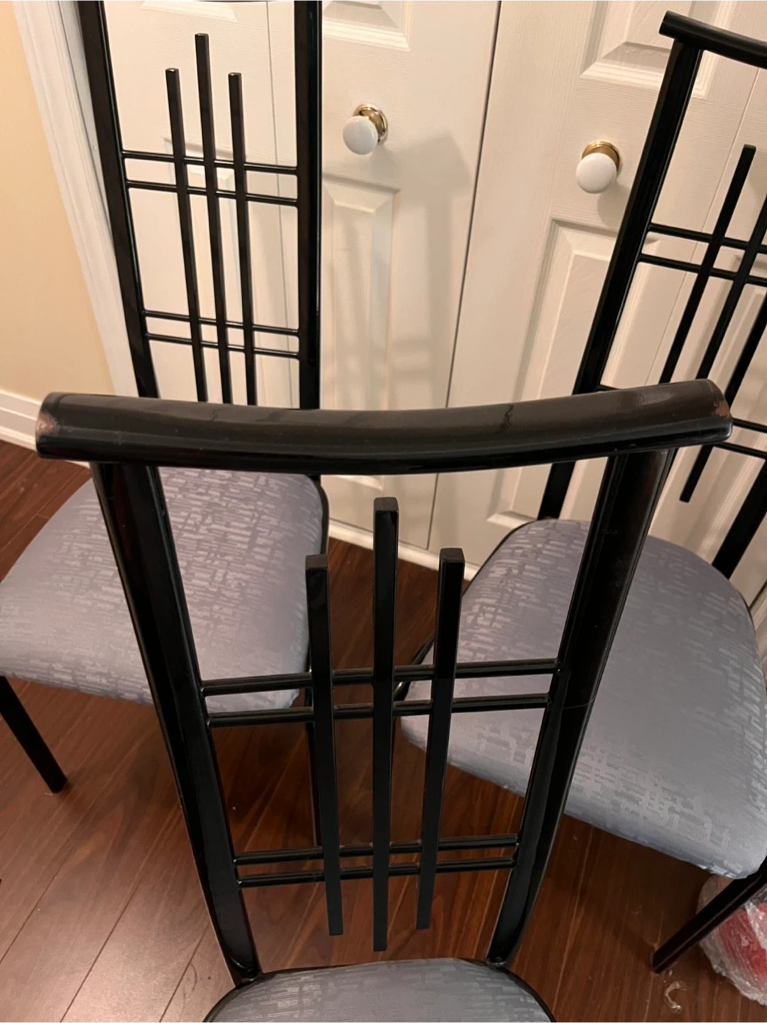 Set of 4 Black Metal Frame Chairs - photo 2