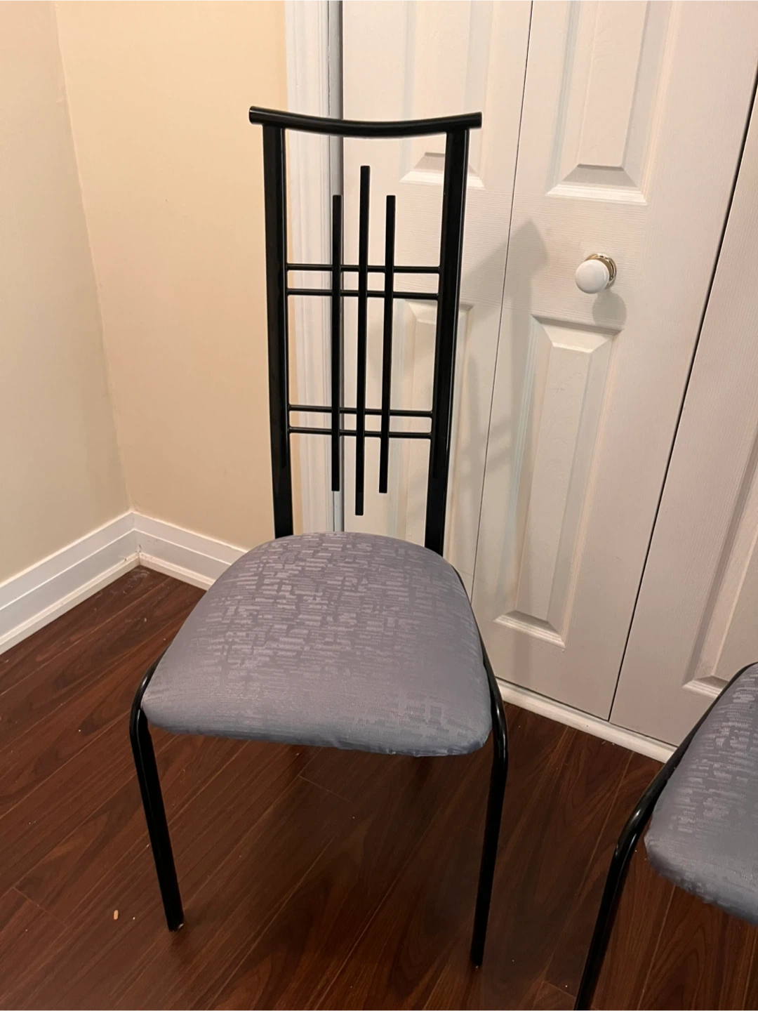 Set of 4 Black Metal Frame Chairs - photo 3