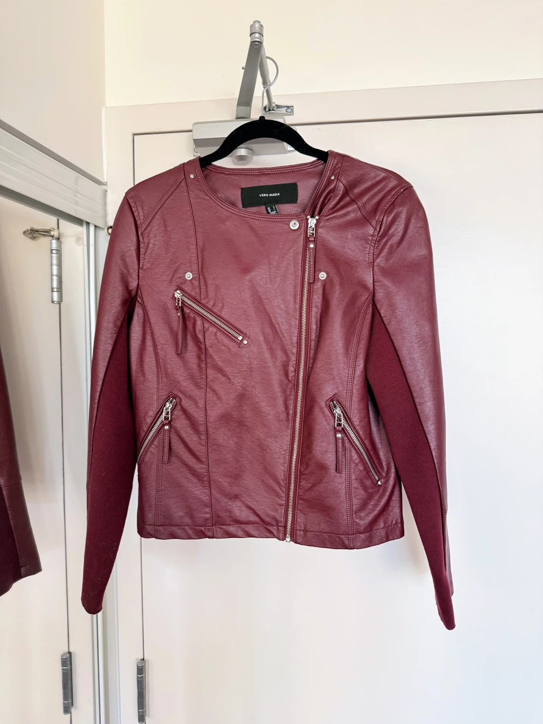 Vera Moda Burgundy Faux Leather Jacket - photo 2