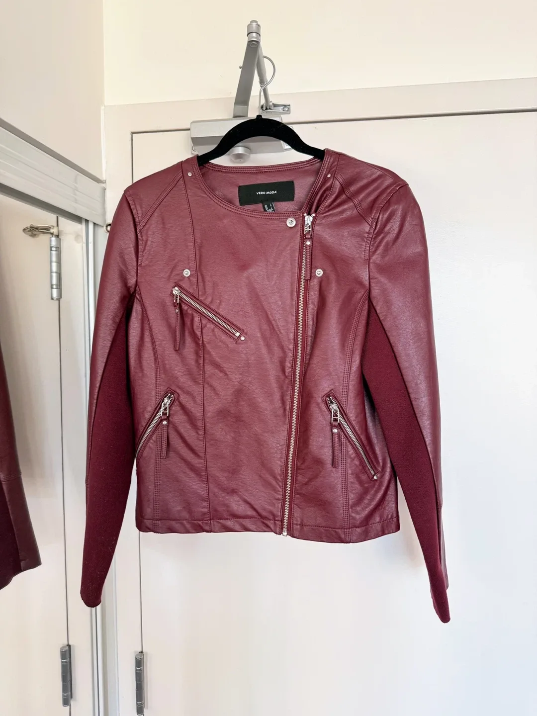 Vera Moda Burgundy Faux Leather Jacket image indicator(2)