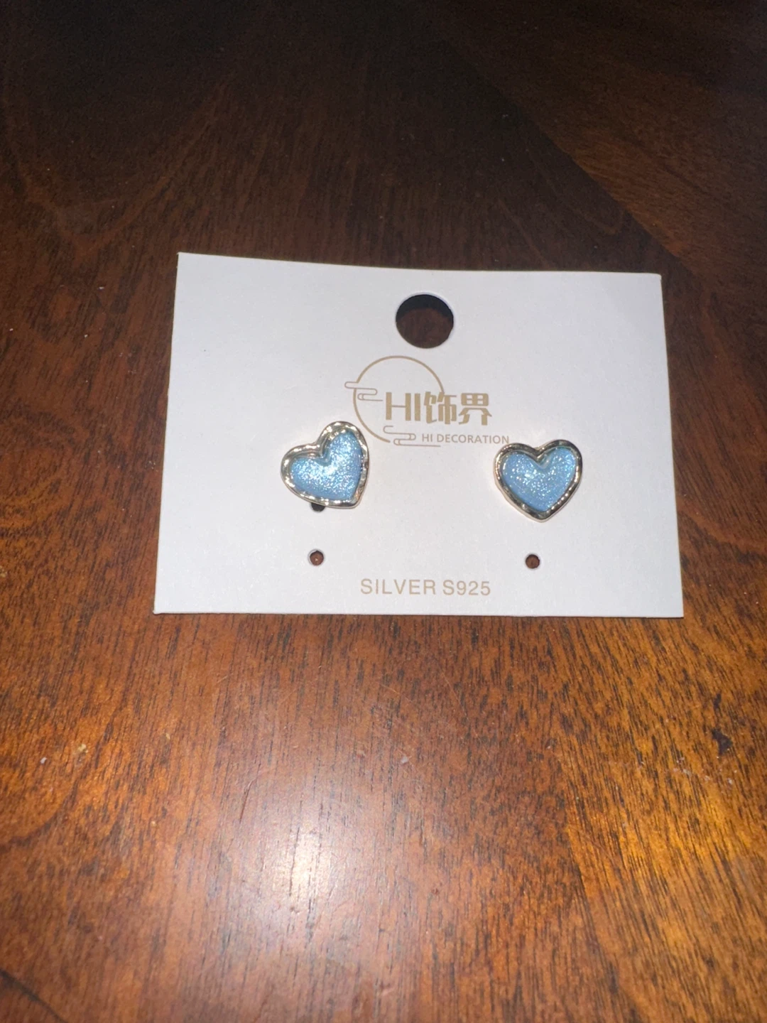 HI Decoration Blue Heart Earrings - Silver S925