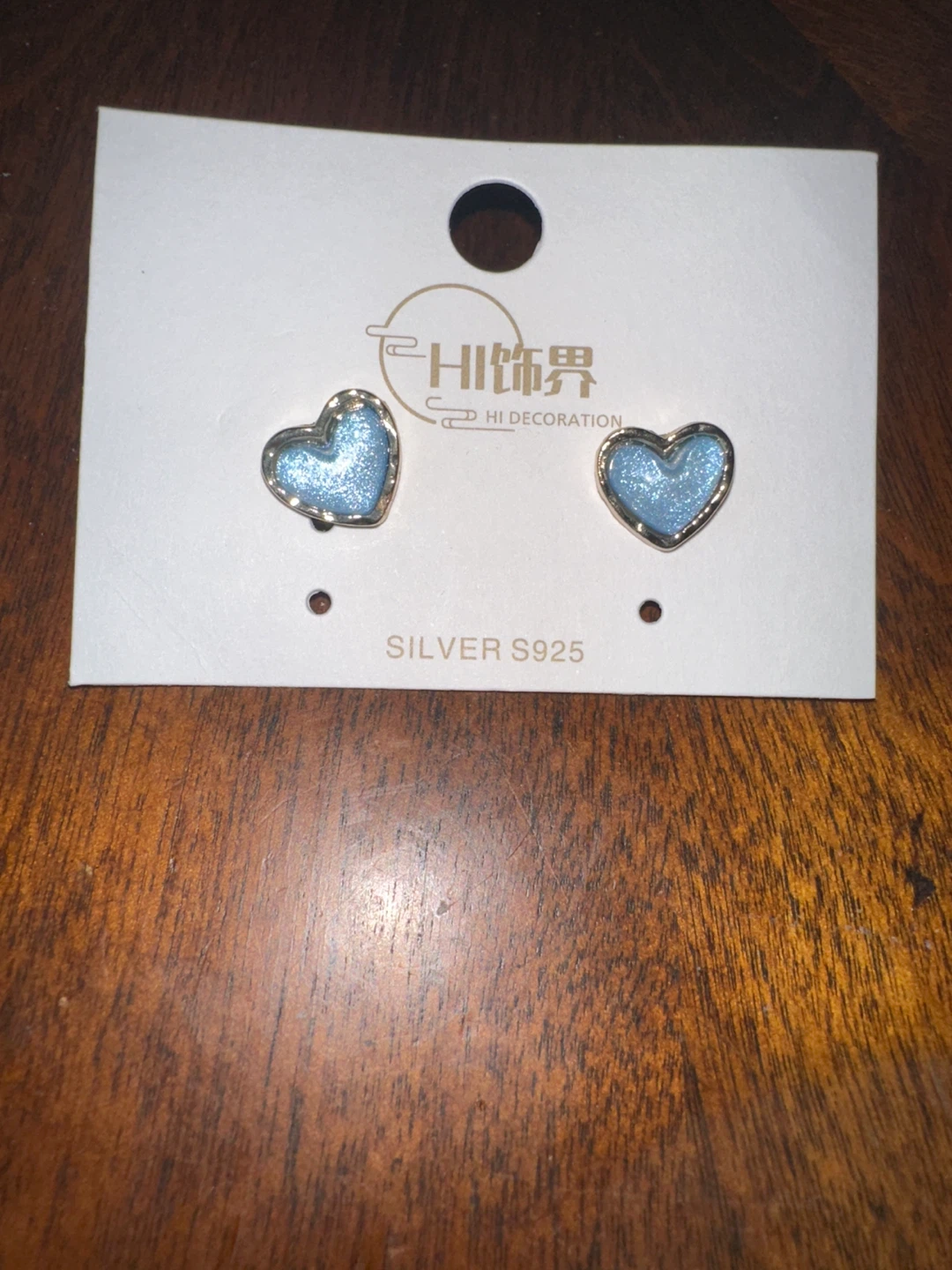 HI Decoration Blue Heart Earrings - Silver S925 - photo 2