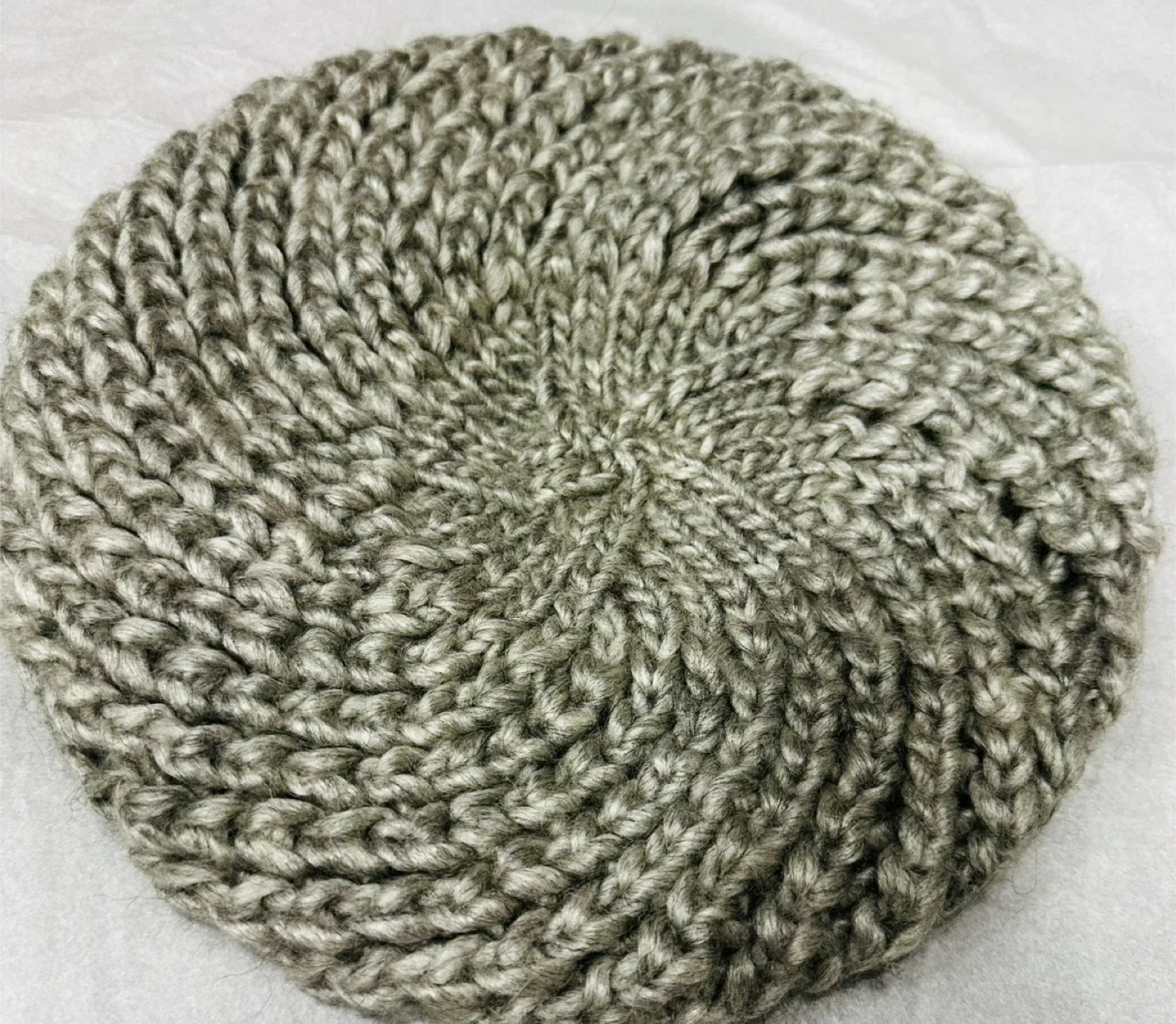 Hand-Knitted Beret Hat - Grey image indicator(2)