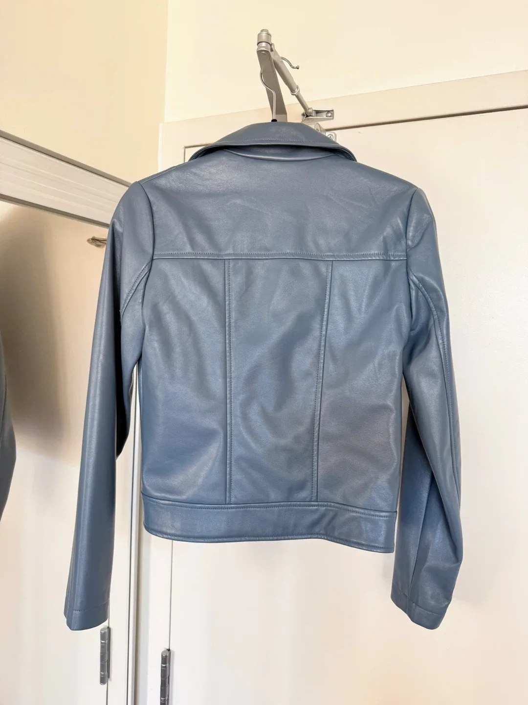 Rachel Zoe Blue Faux Leather Jacket - XS image indicator(2)