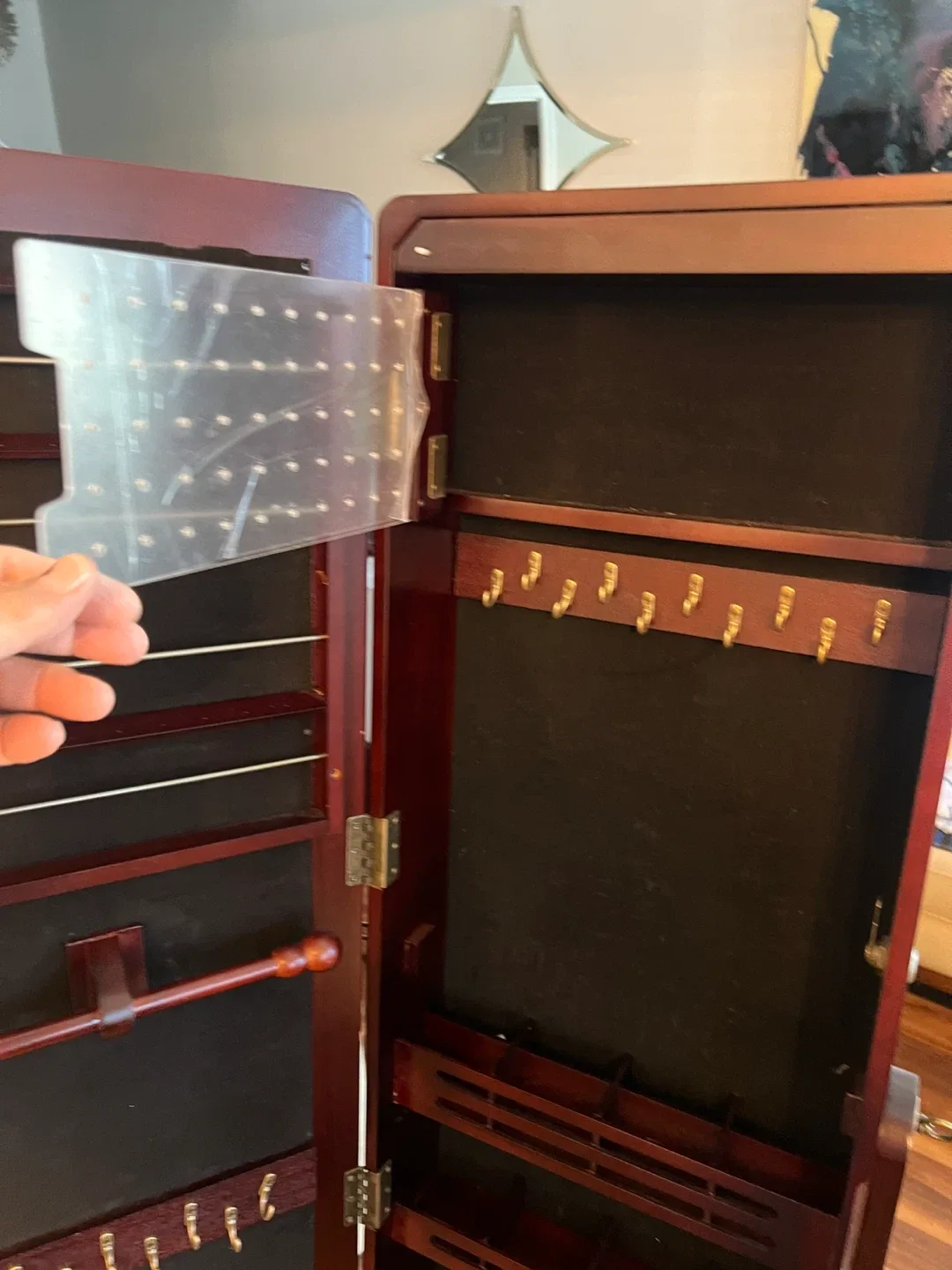 Standing Jewelry Armoire, Mirrored Cabinet image indicator(2)