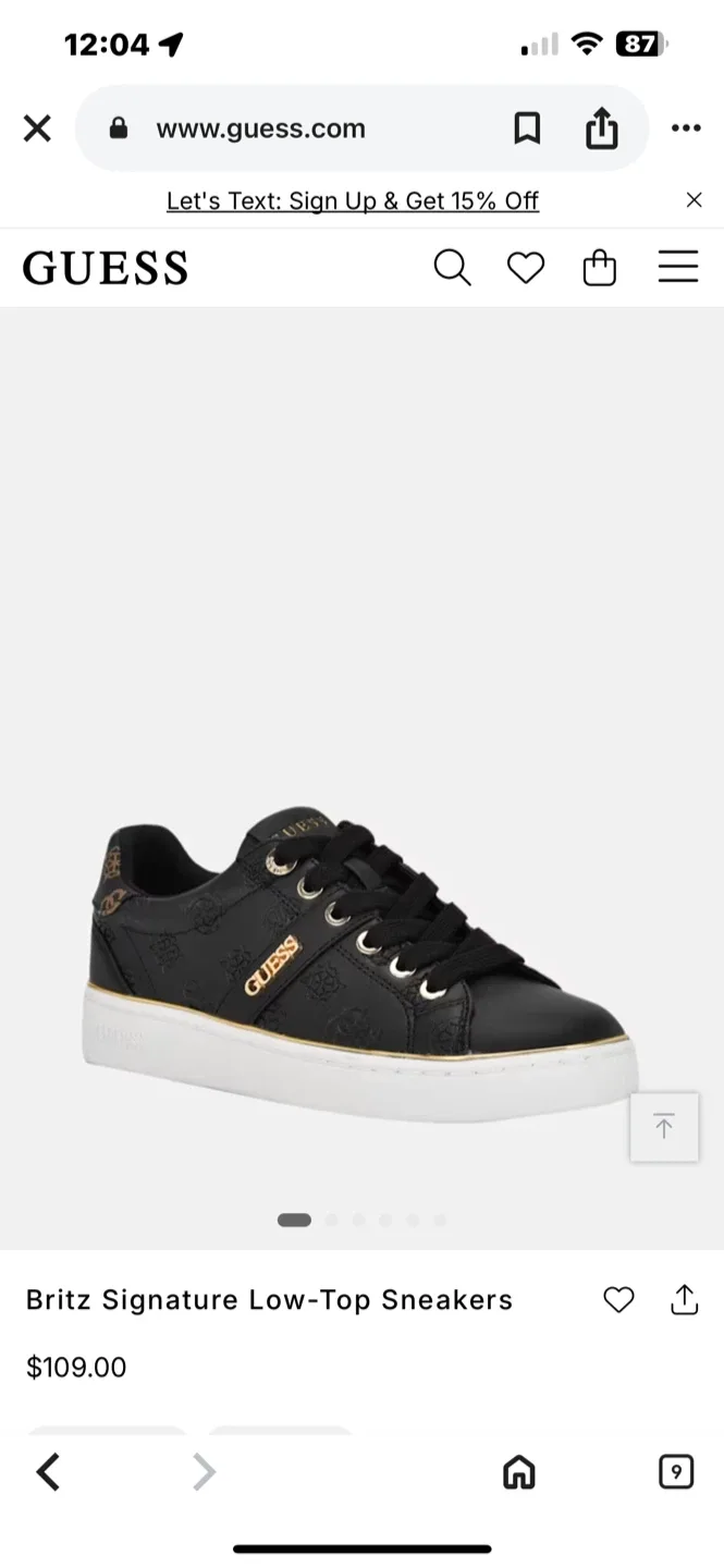 Guess Black Quilted Sneakers - Size 10 image indicator(6)