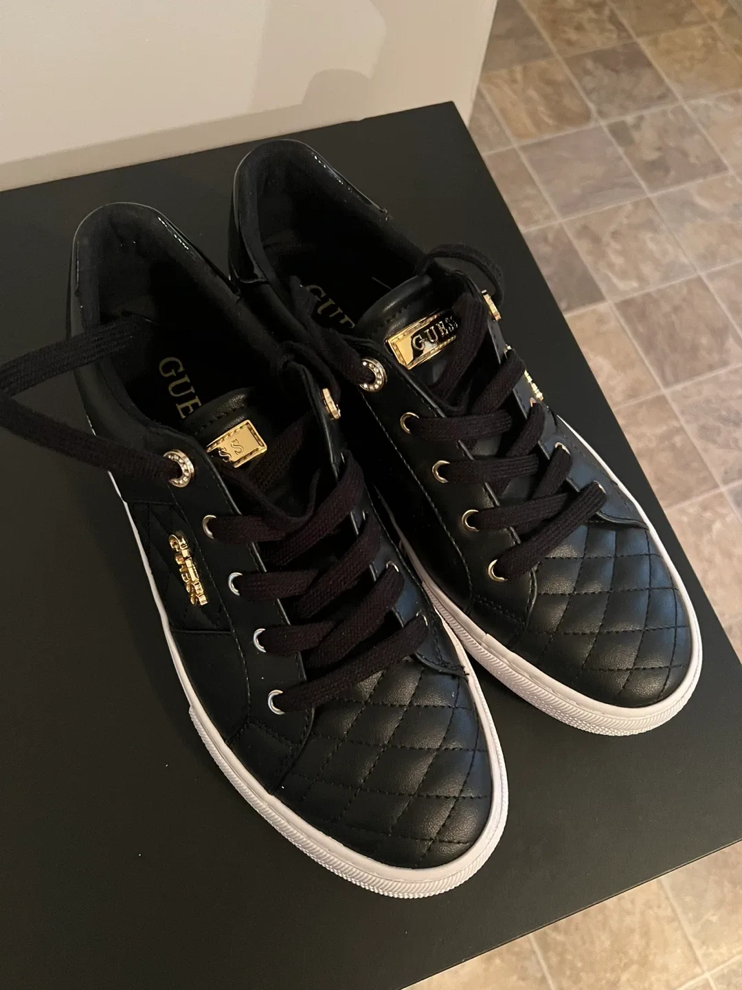 Guess Black Quilted Sneakers - Size 10 image indicator(5)