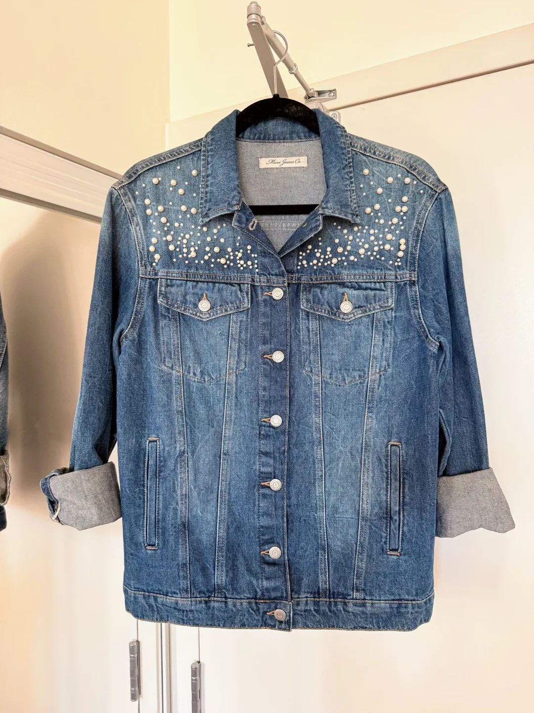 Mavi Jeans Denim Jacket with Pearl Embellishments image indicator(4)