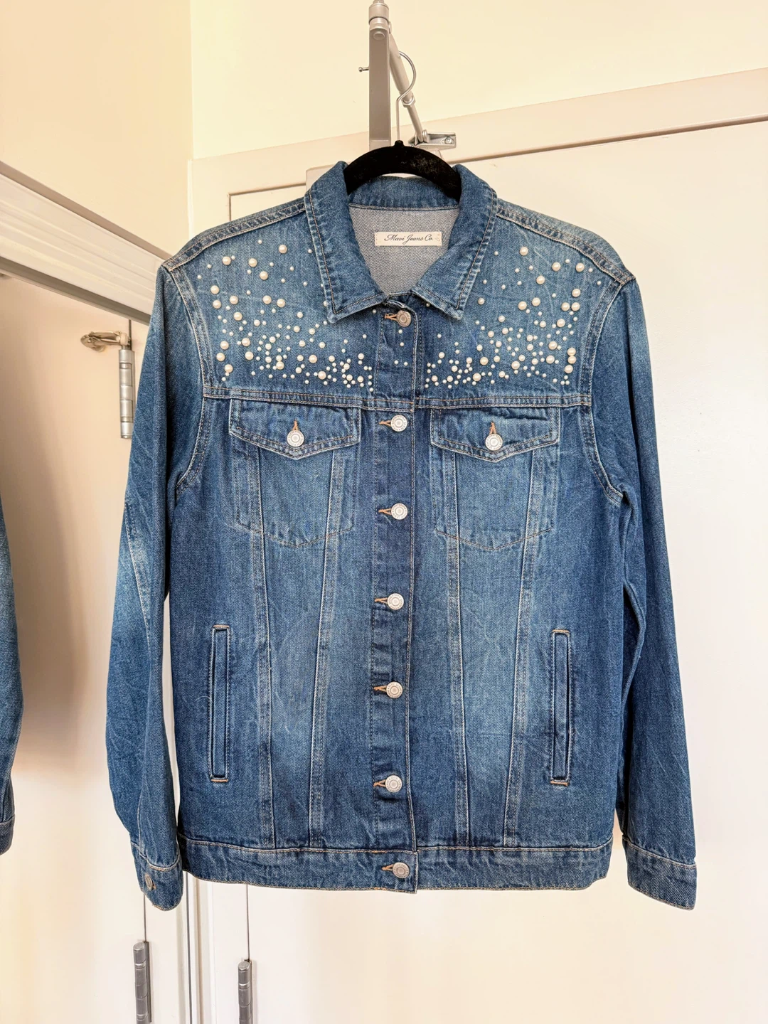 Mavi Jeans Denim Jacket with Pearl Embellishments
