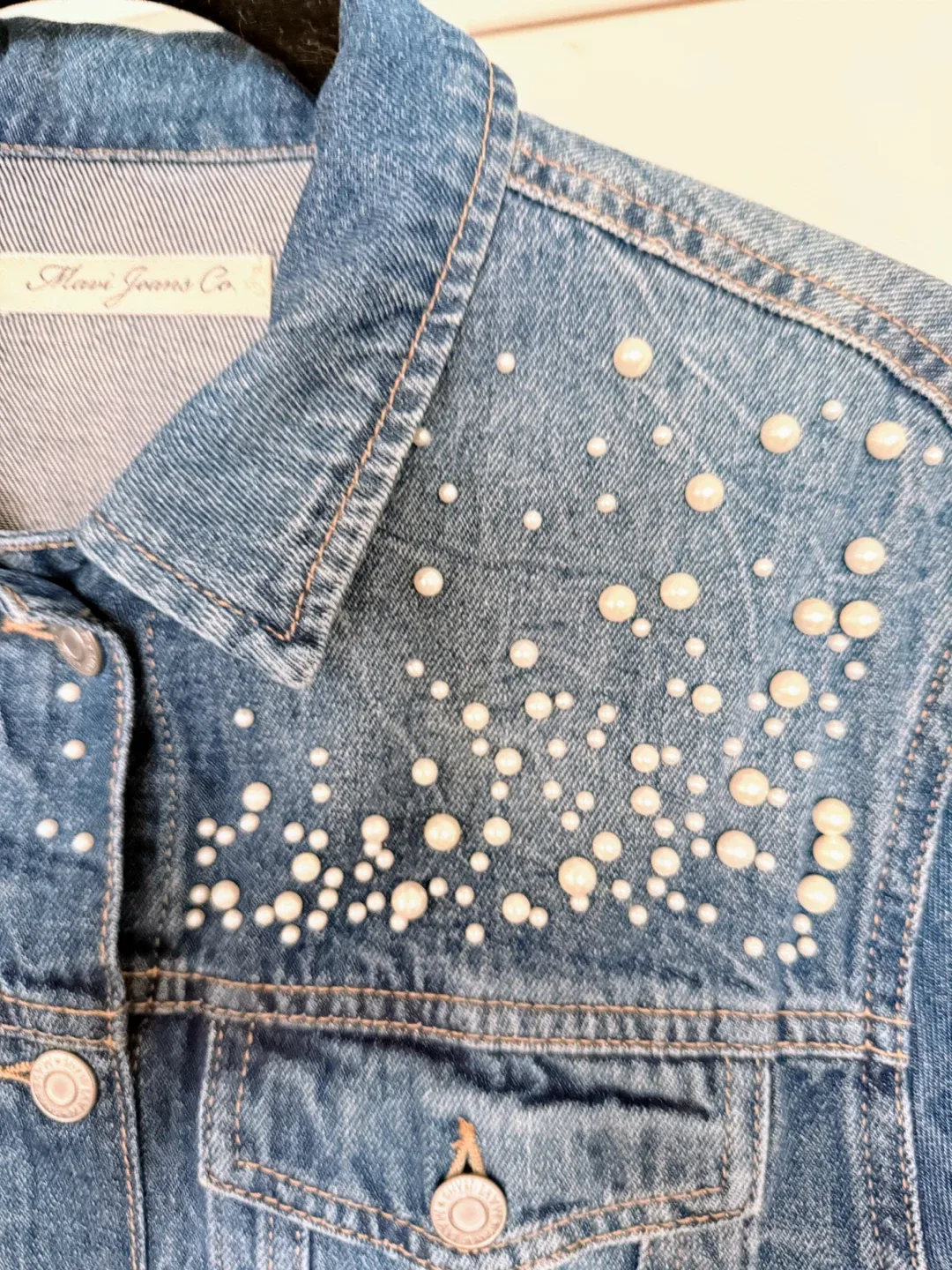 Mavi Jeans Denim Jacket with Pearl Embellishments image indicator(2)