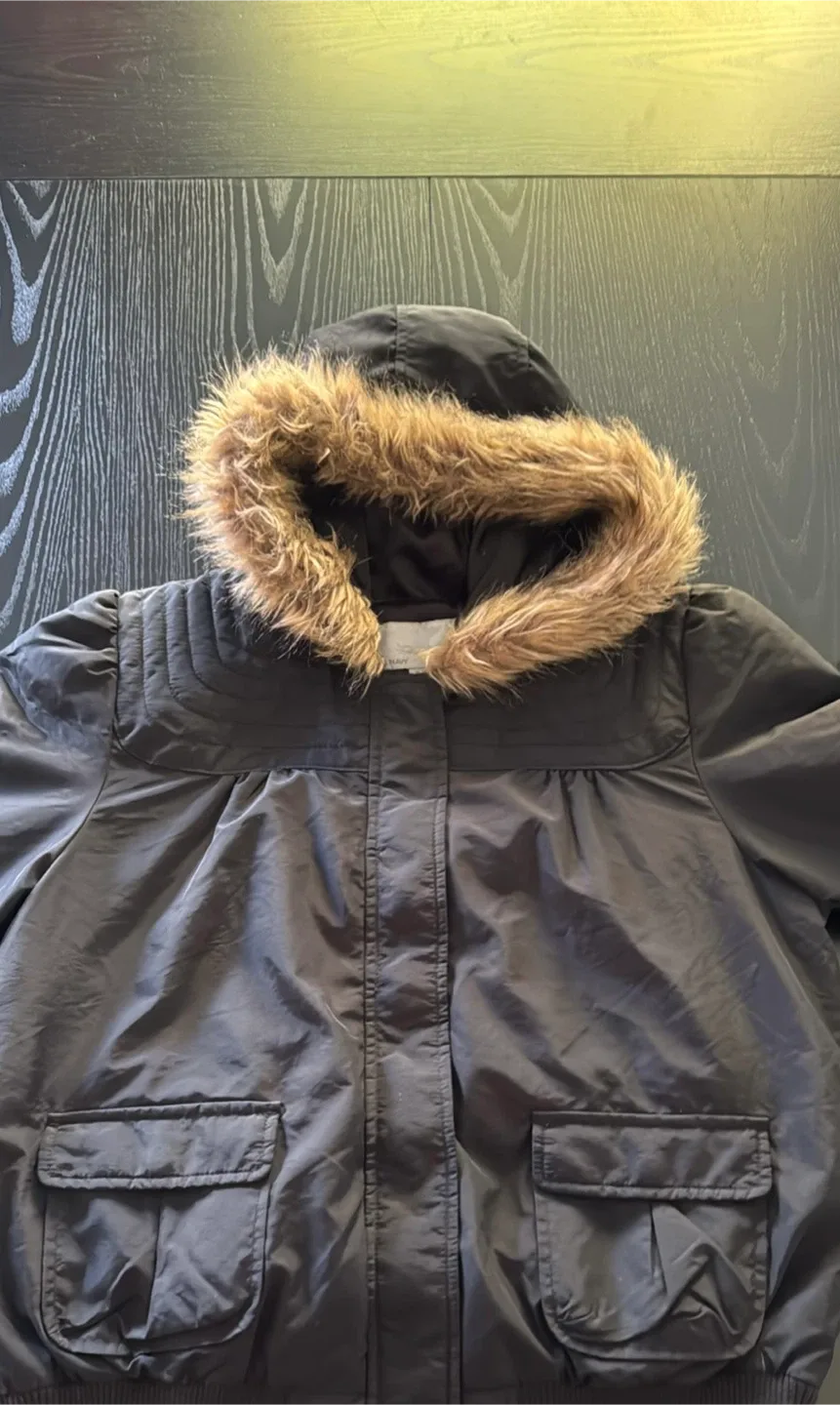 Danier Black Fur Hooded Jacket Size XS thumbnail