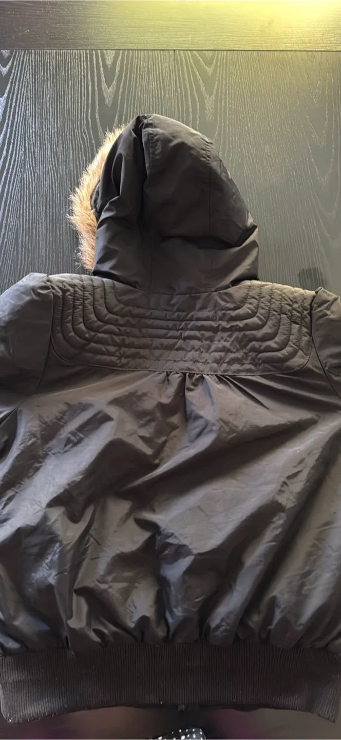 Danier Black Fur Hooded Jacket Size XS image indicator(7)