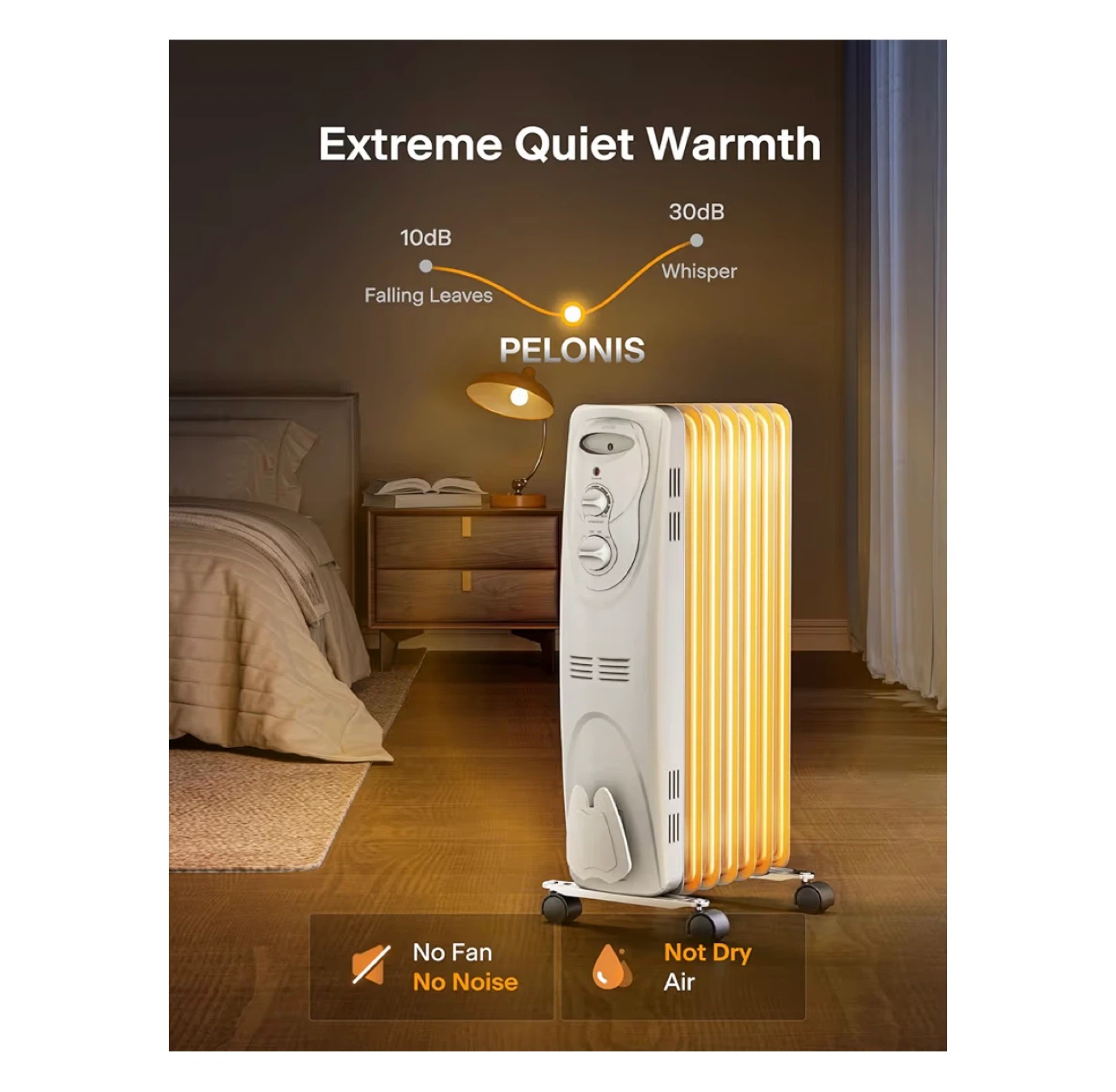 PELONIS Oil Filled Radiator Heater - White - photo 4