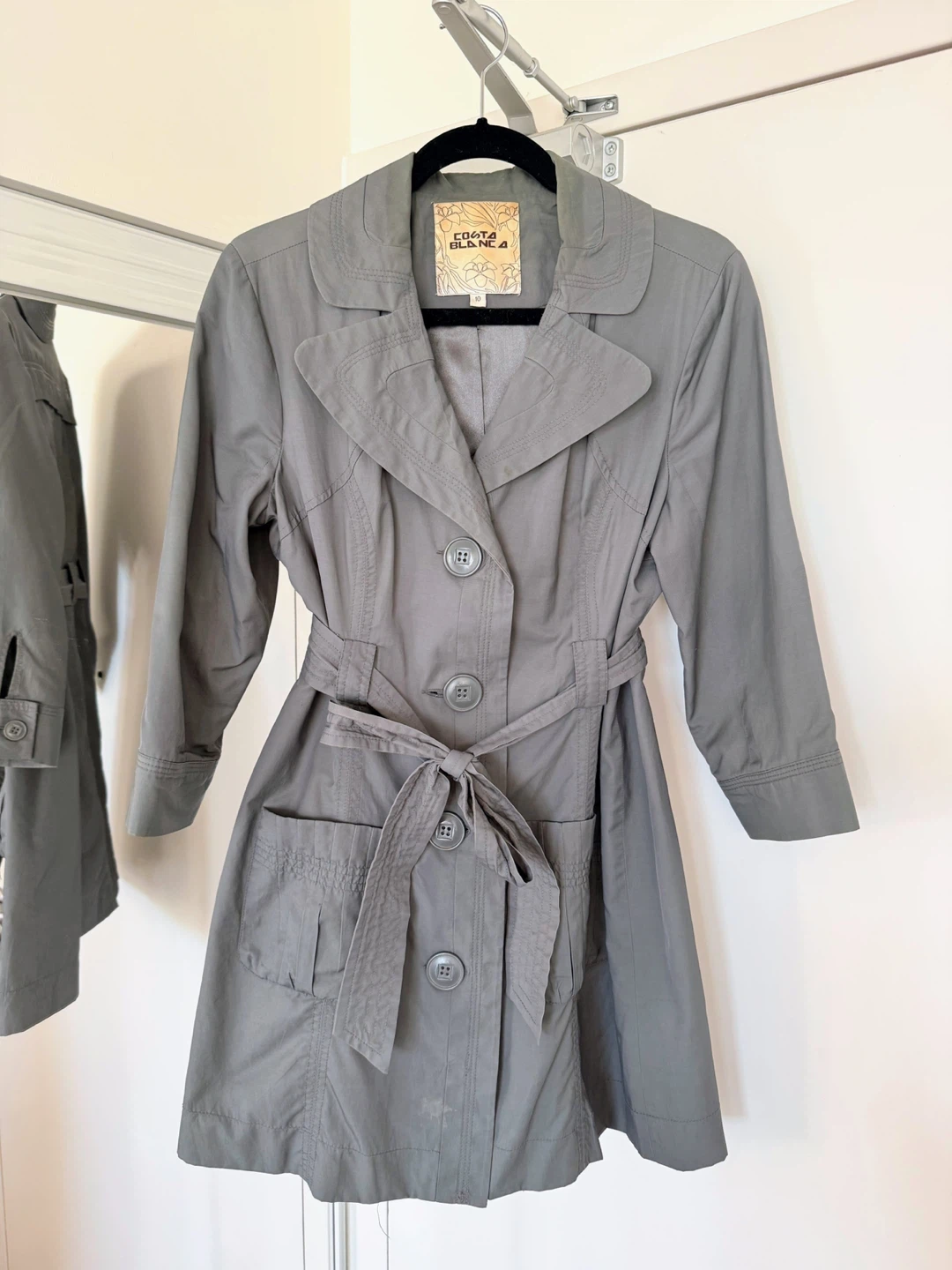 Grey Trench Coat - Size 10
