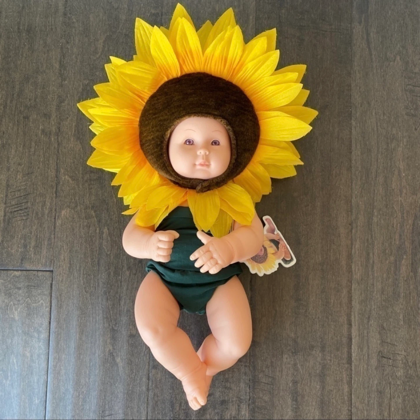 Anne Geddes Doll Sunflower Baby Purple Eyes 14" - photo 2