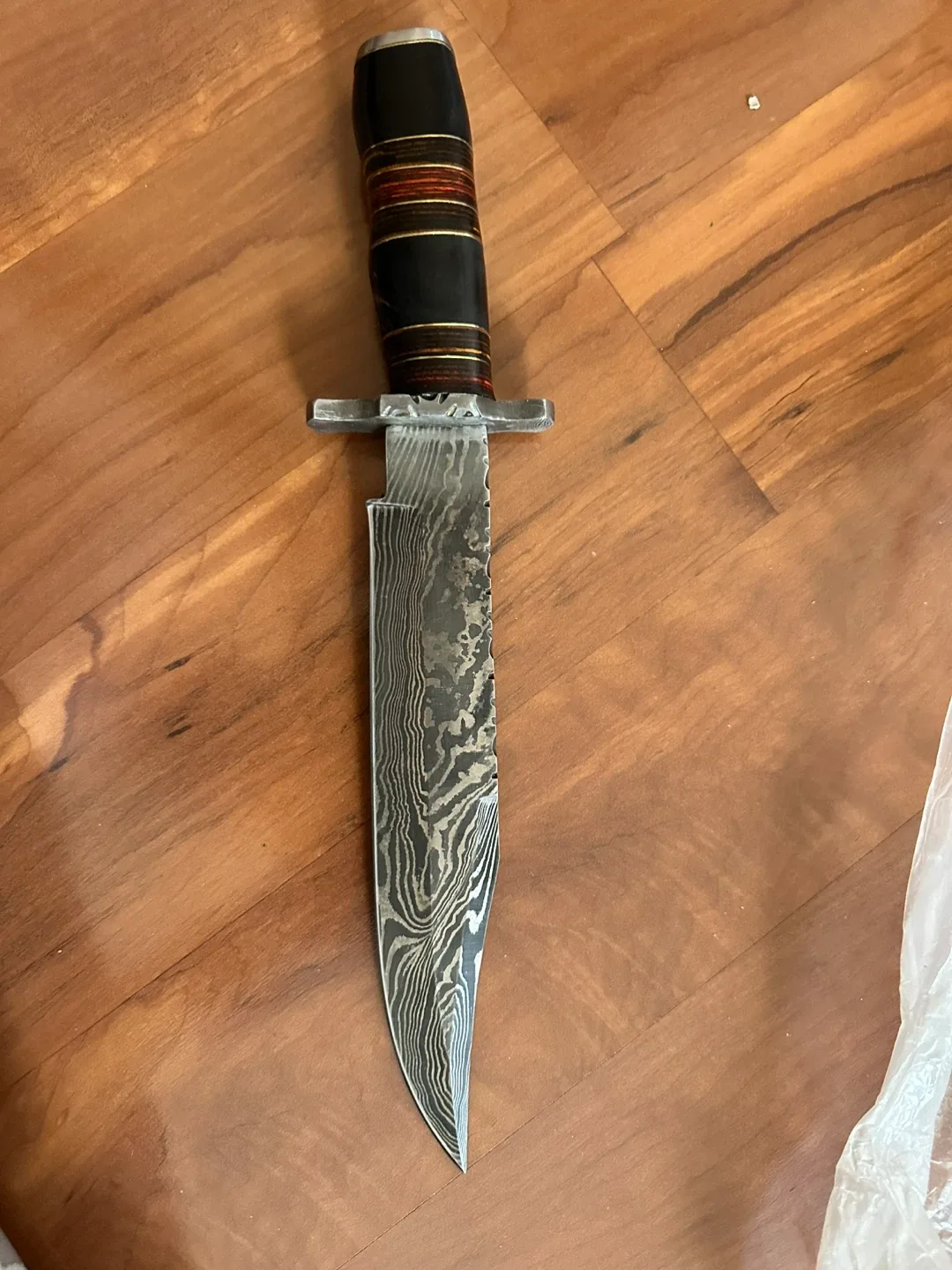 Handmade Damascus Steel Hunting Knife with Sheath image indicator(3)