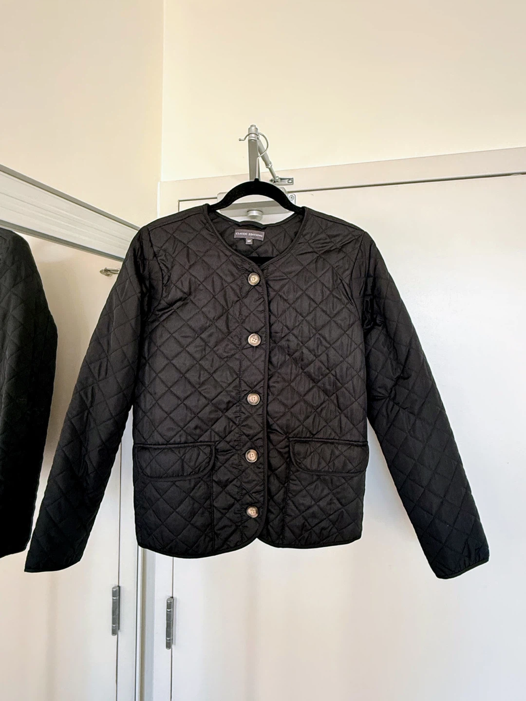 Black Quilted Jacket, Size S