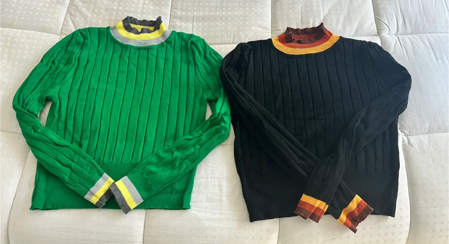 Ribbed Knit Mock Neck Sweaters - US M thumbnail