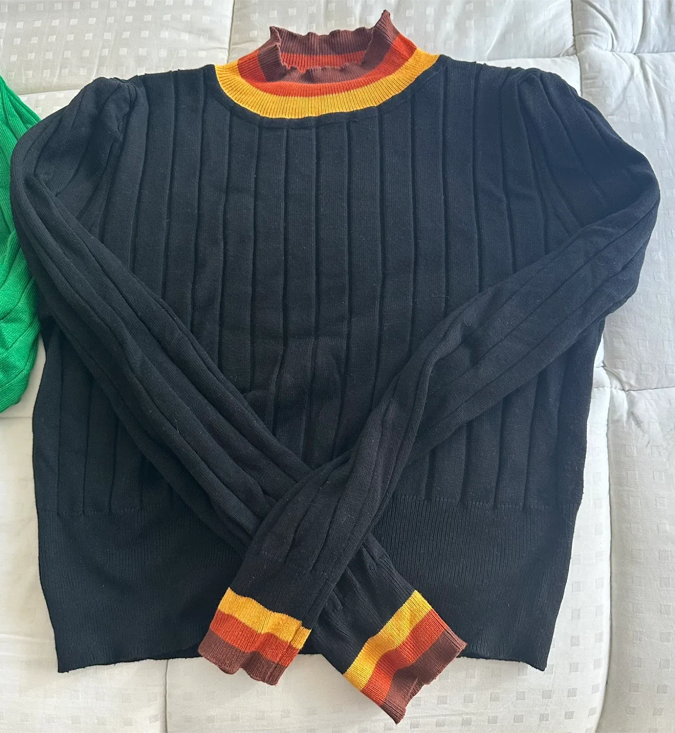 Ribbed Knit Mock Neck Sweaters - US M image indicator(3)