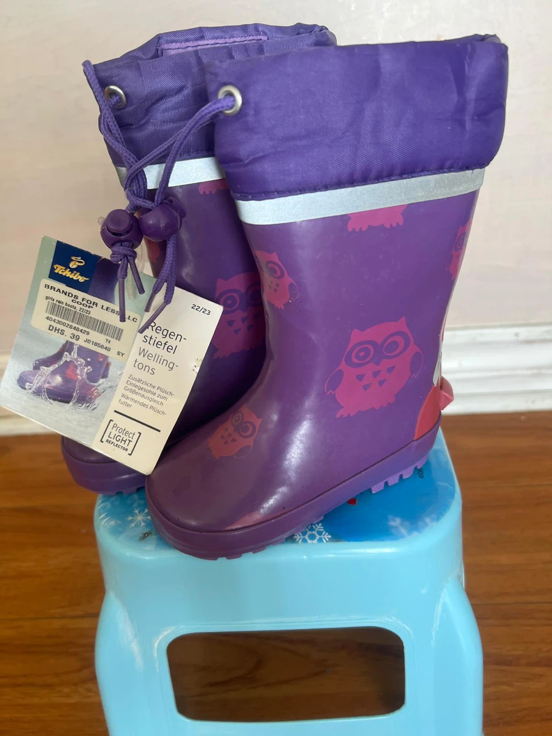 Tchibo Purple Owl Rain Boots - Size 39
