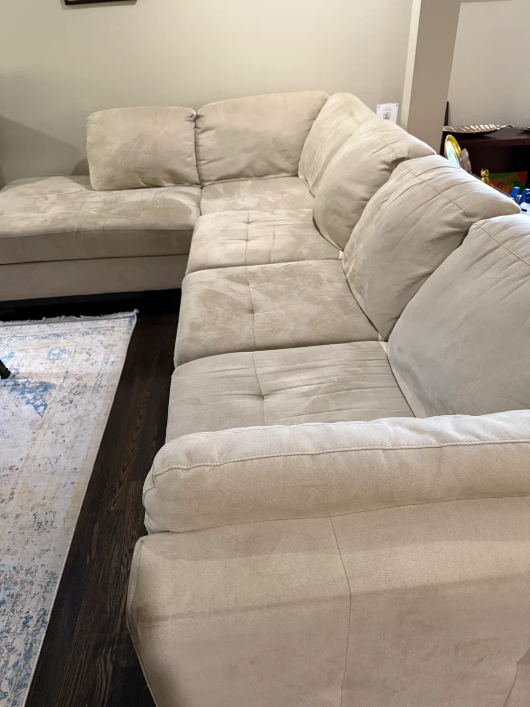 Beige Sectional L Shape Sofa