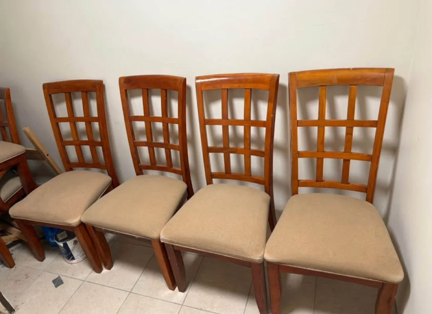 Set of 4 Wood Dining Chairs