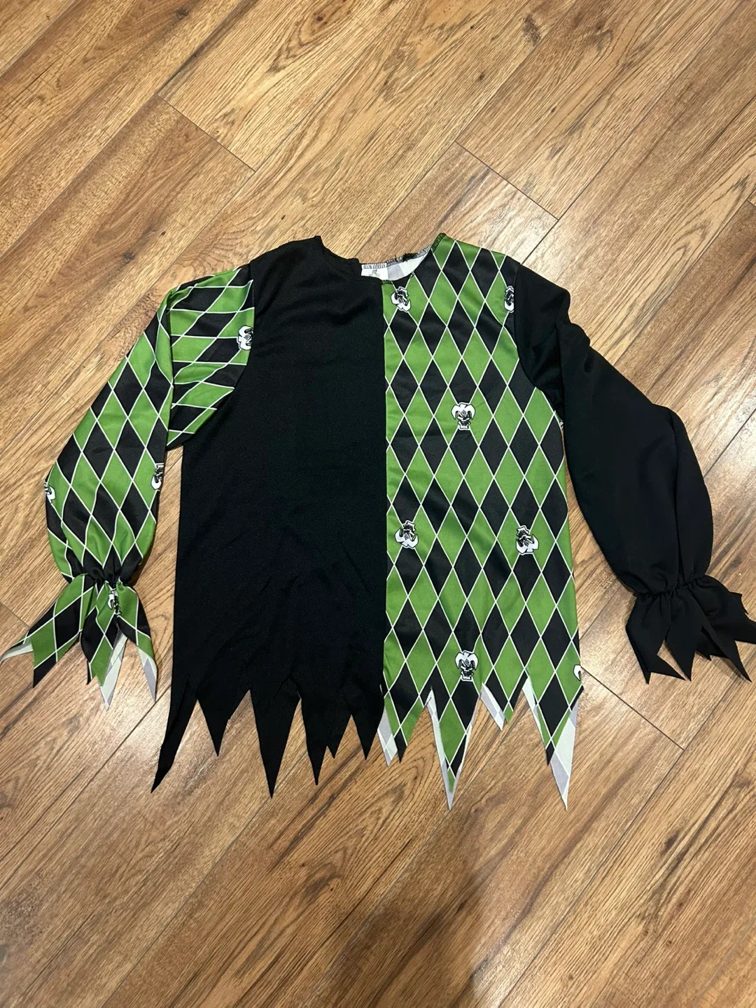 Kids Green Scary Jester Costume - Large image indicator(7)