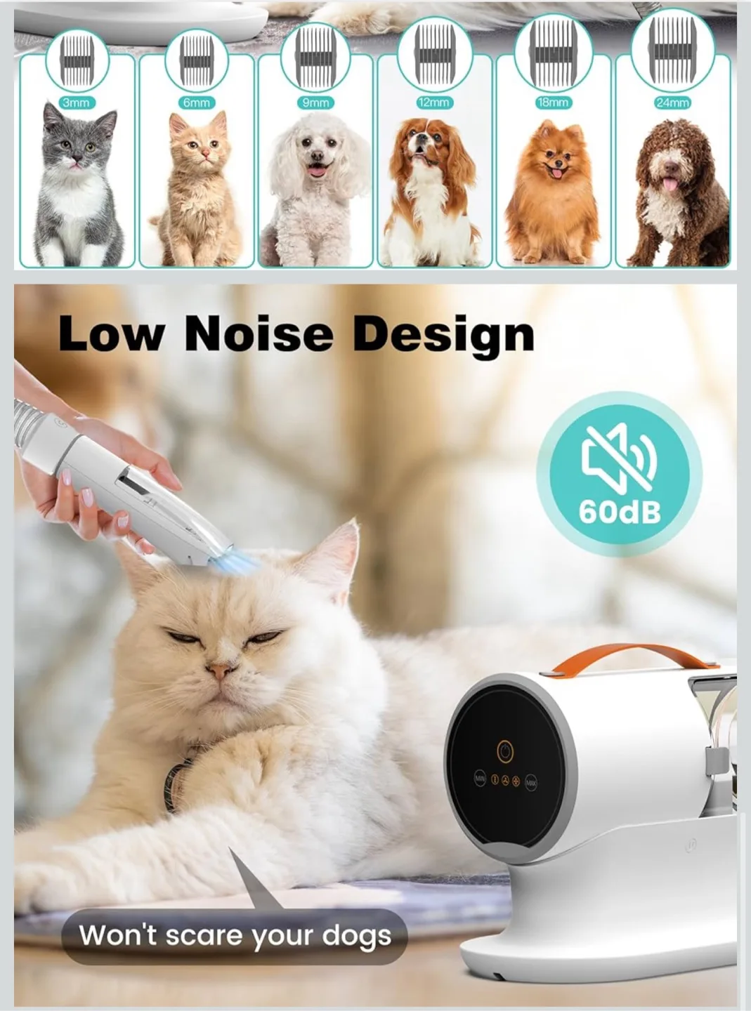 Brand New Dog Grooming Vacuum – 12000Pa Strong Suction image indicator(6)