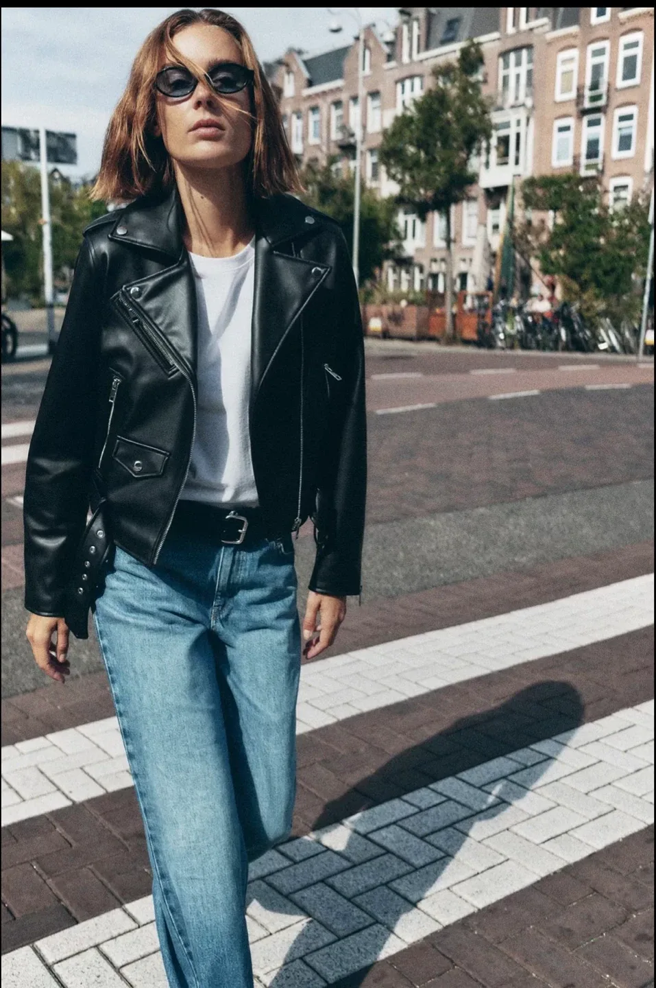 Zara Faux Leather Biker Jacket - Black image indicator(3)