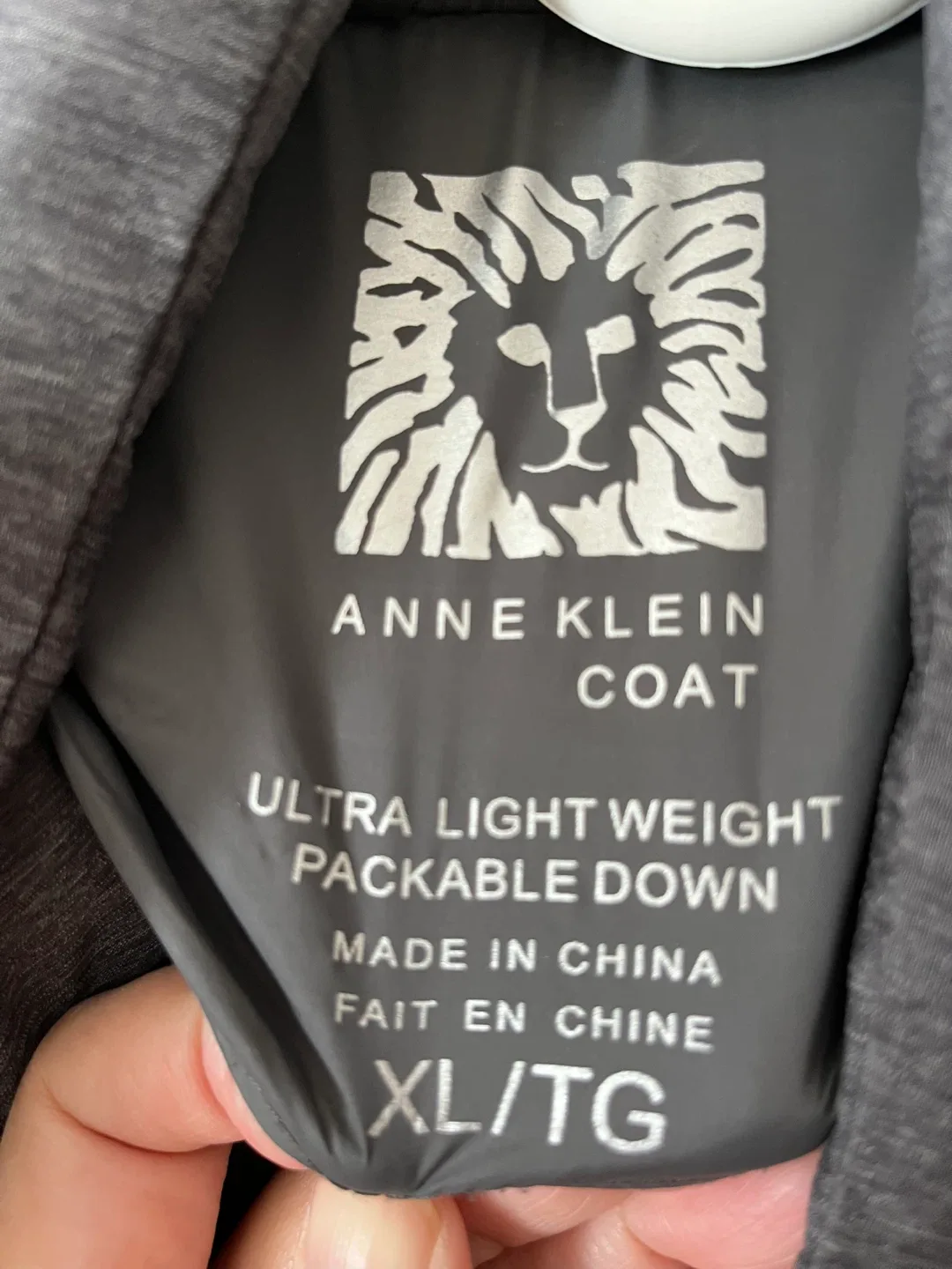 Anne Klein XL Grey Packable Down Coat image indicator(5)