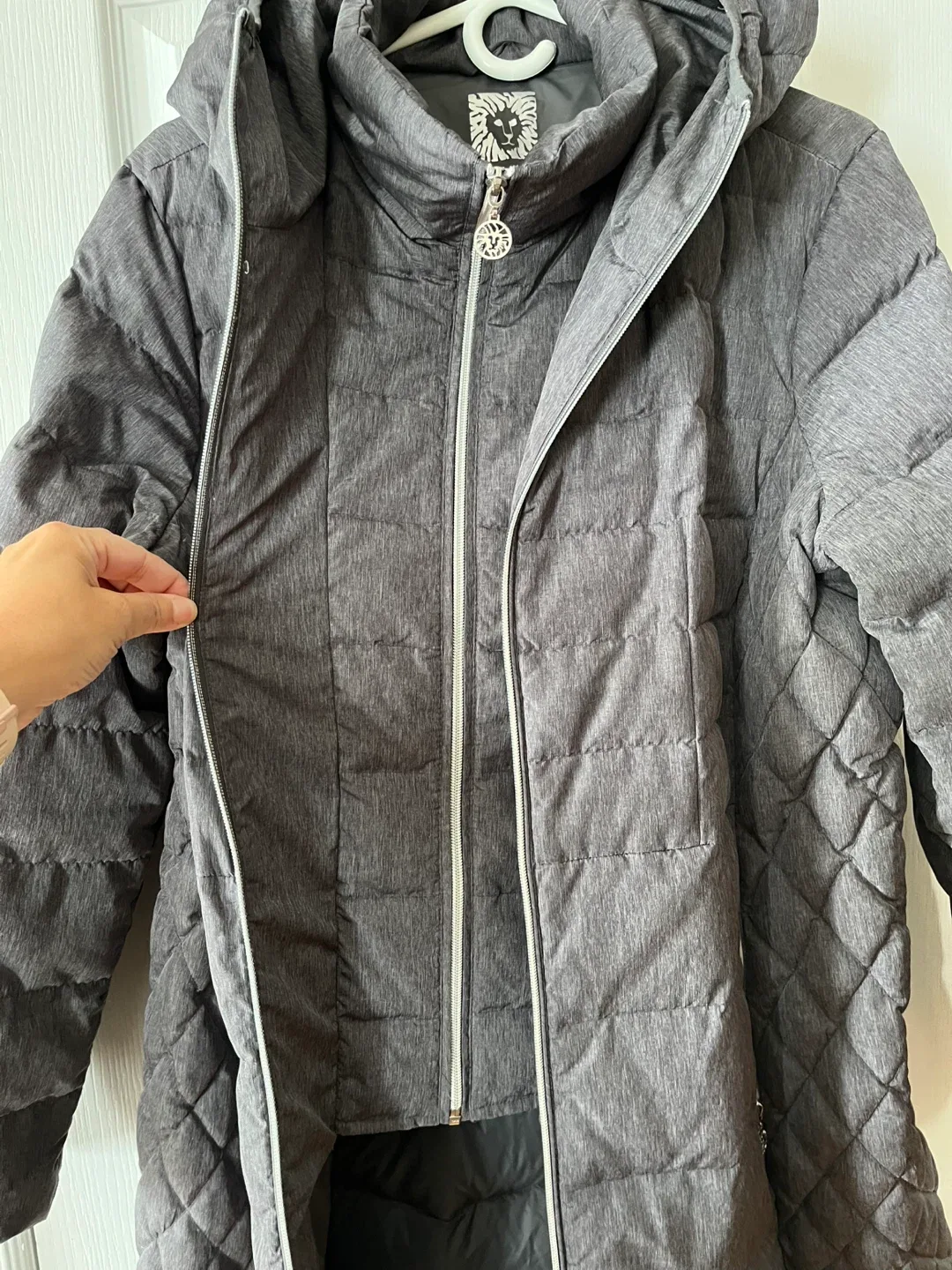 Anne Klein XL Grey Packable Down Coat image indicator(2)