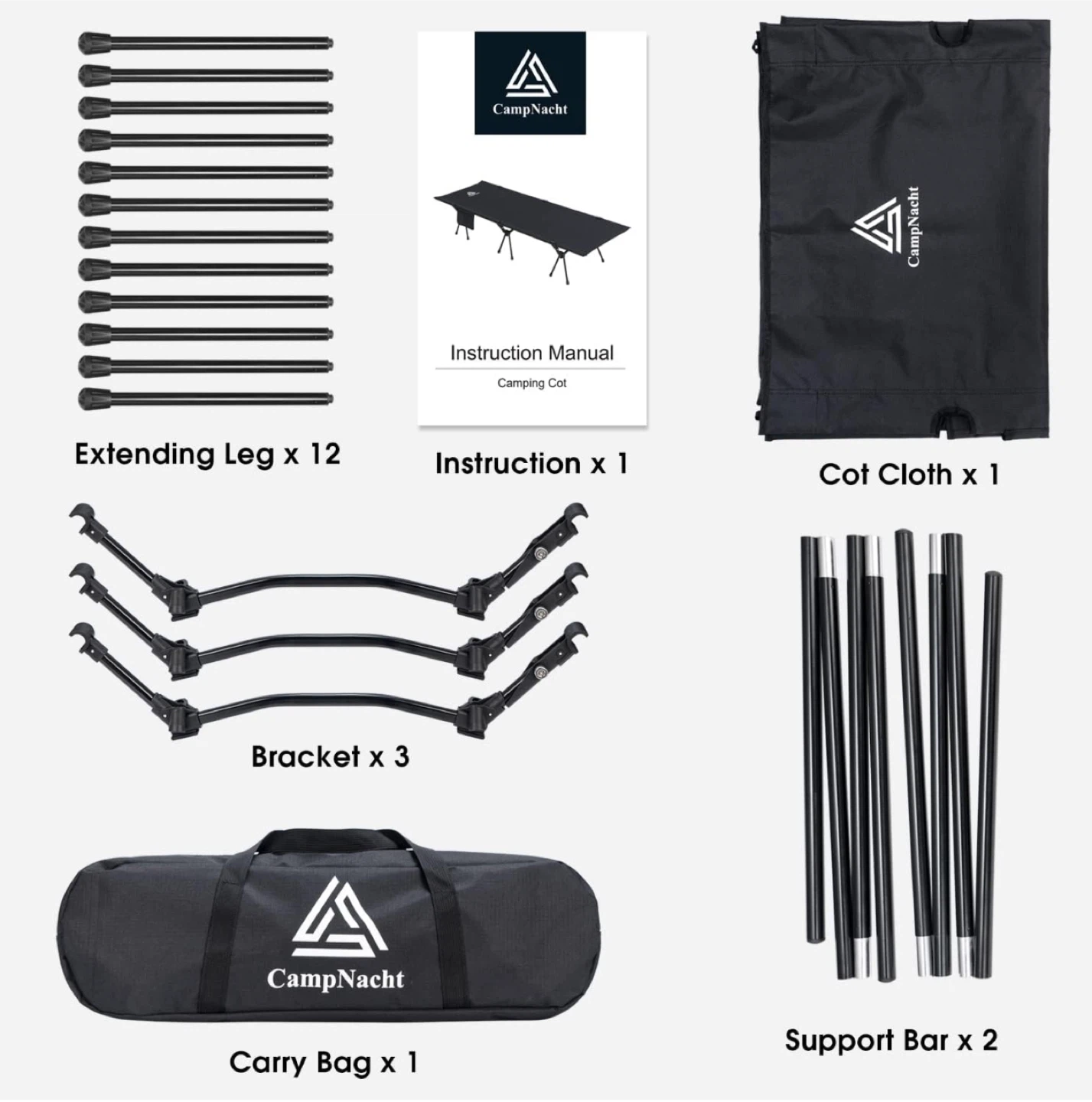 CAMPNACHT Ultralight Camping Cot with Leg Extenders - BN - photo 5