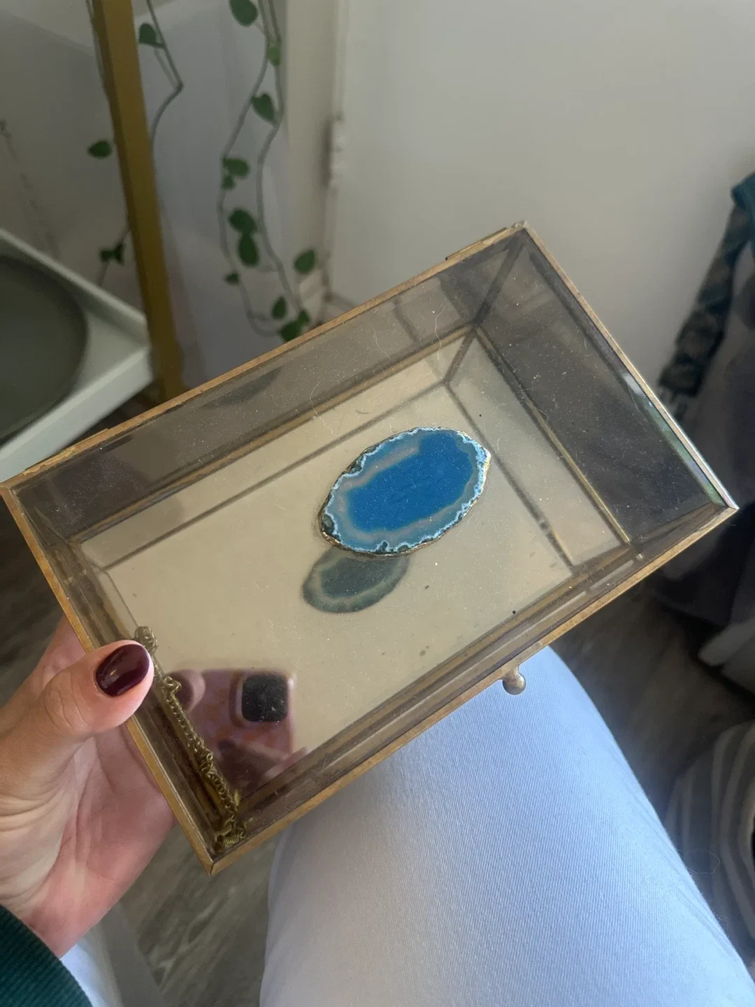 Glass Jewellery Box with Agate Stone image indicator(2)