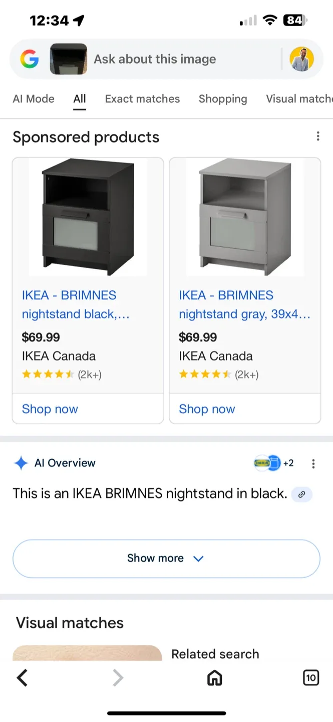 IKEA Brimnes Black Nightstand image indicator(4)