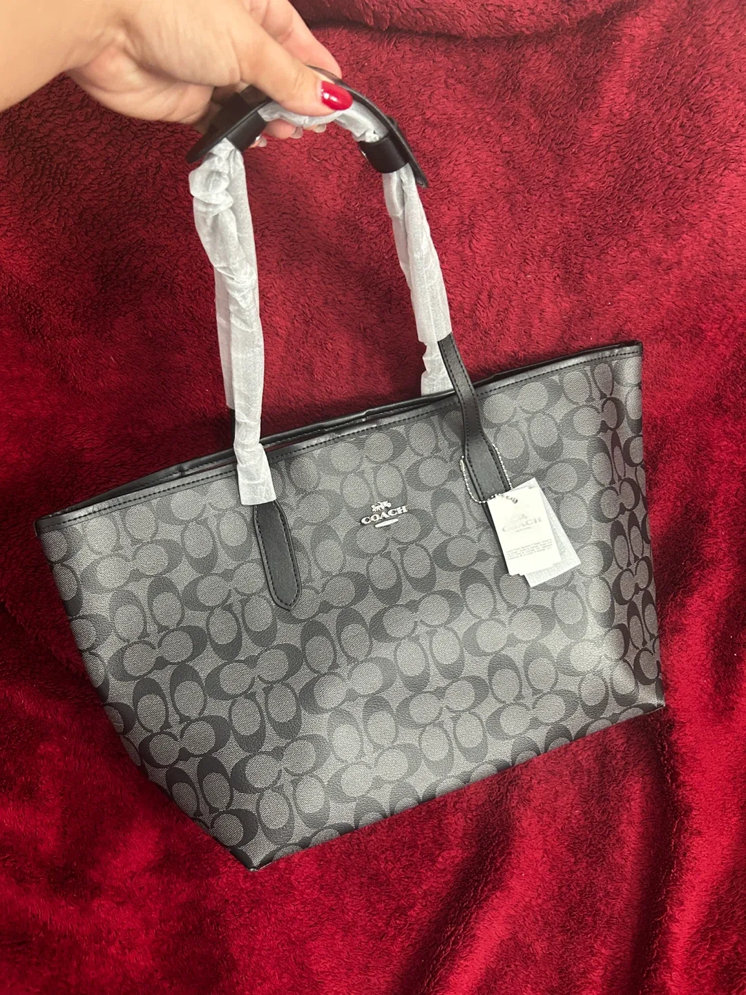 Inspired New Coach Tote Bag - Black/Grey
