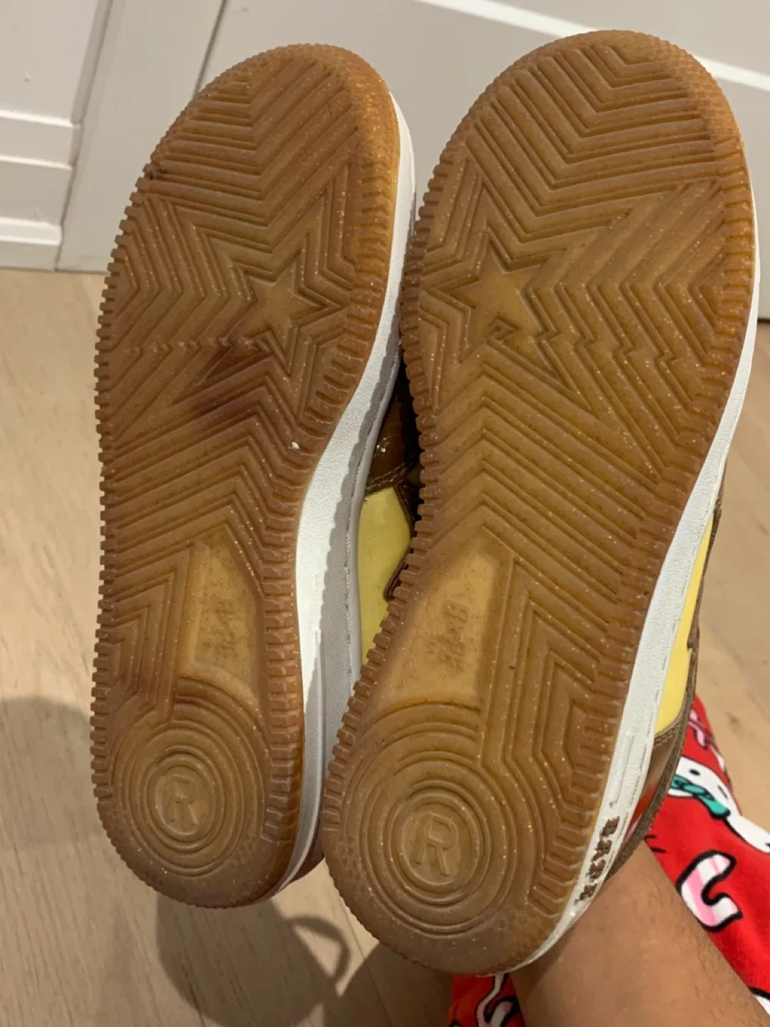 💛 Women’s Size 8 Bathing Ape BAPE STA Brown/Yellow Sneakers 💛 image indicator(5)