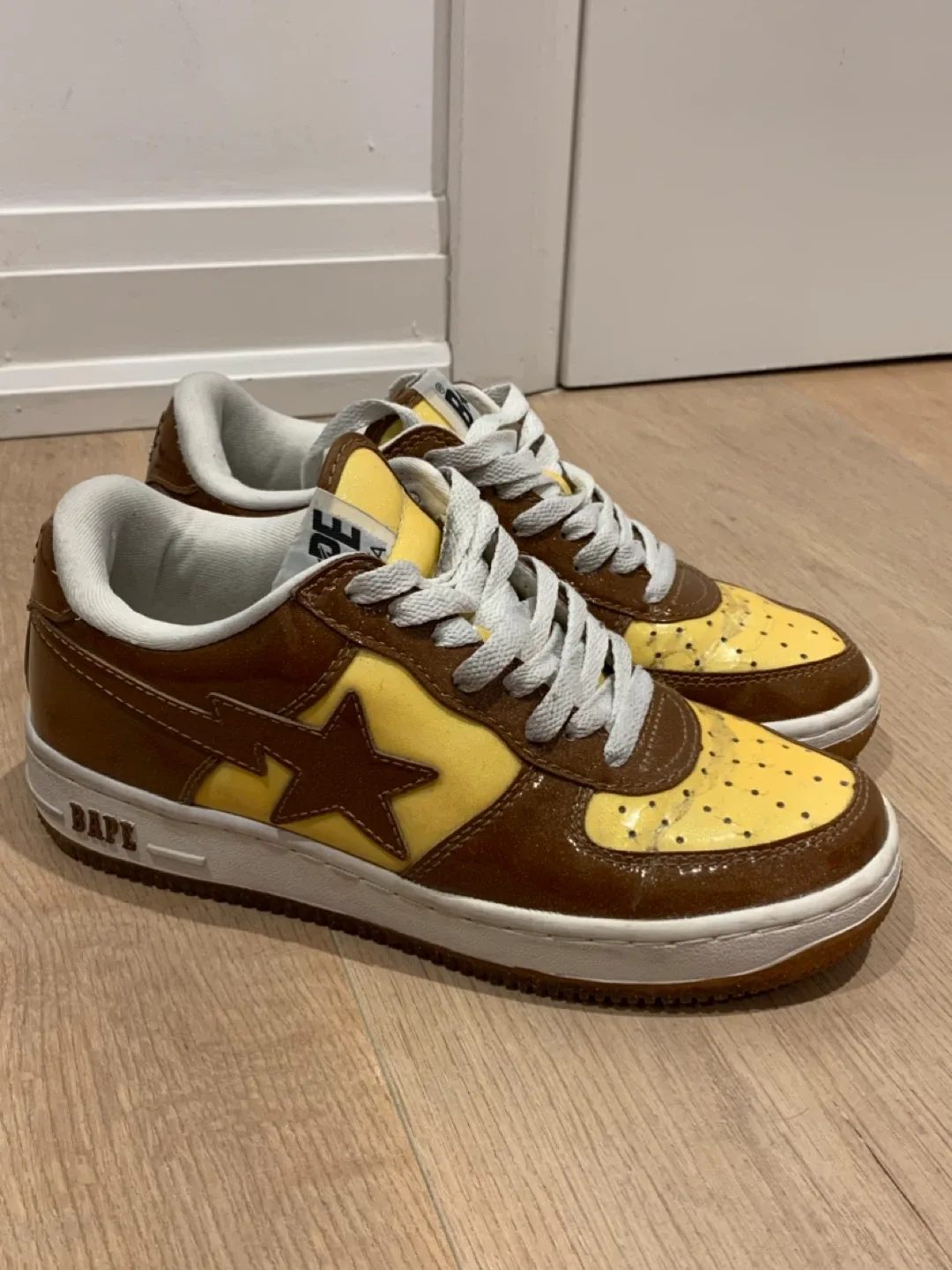 💛 Women’s Size 8 Bathing Ape BAPE STA Brown/Yellow Sneakers 💛 image indicator(8)
