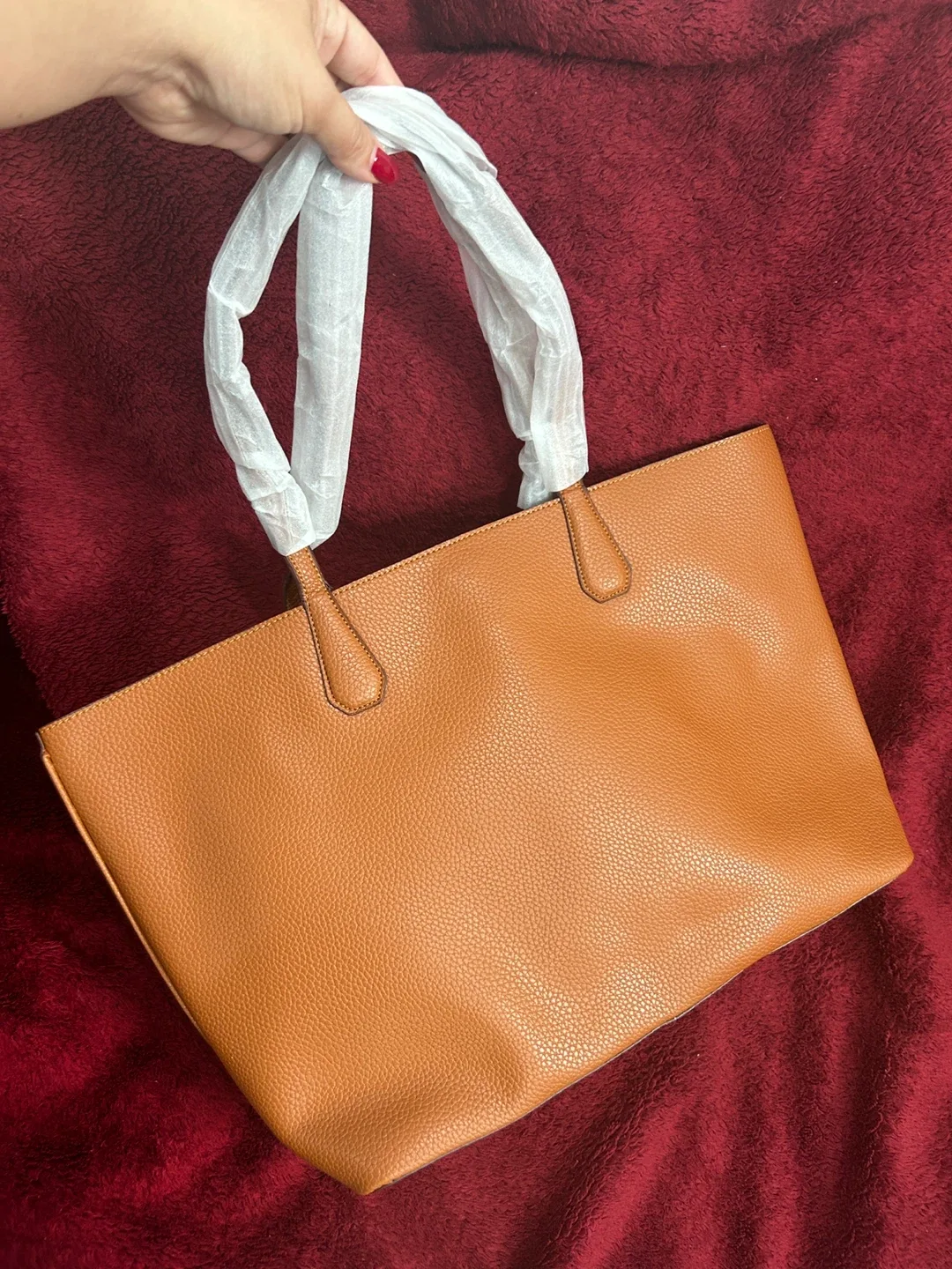 Inspired Tory Burch Leather Tote Bag - Brown image indicator(2)