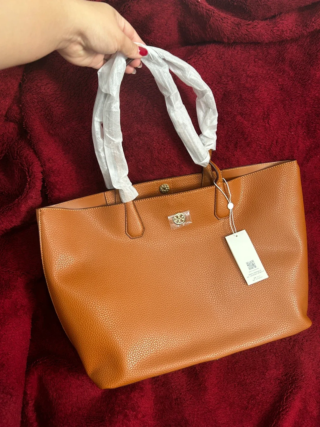 Inspired Tory Burch Leather Tote Bag - Brown
