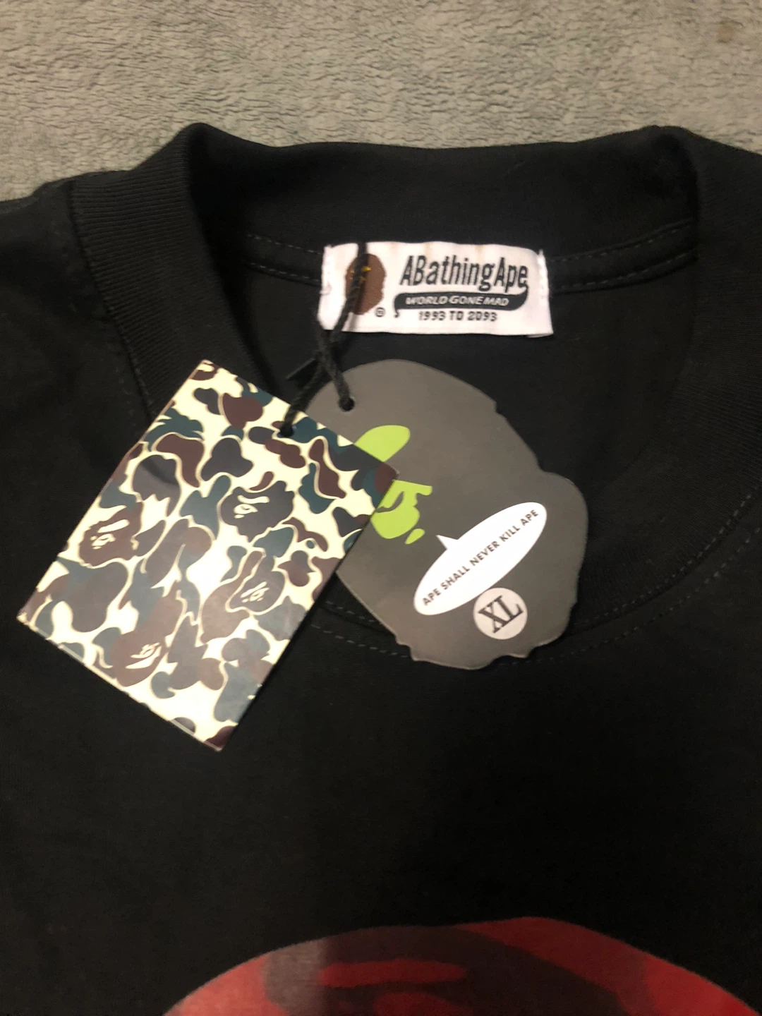 New BAPE A Bathing Ape Red Camo T-Shirt XL - photo 2