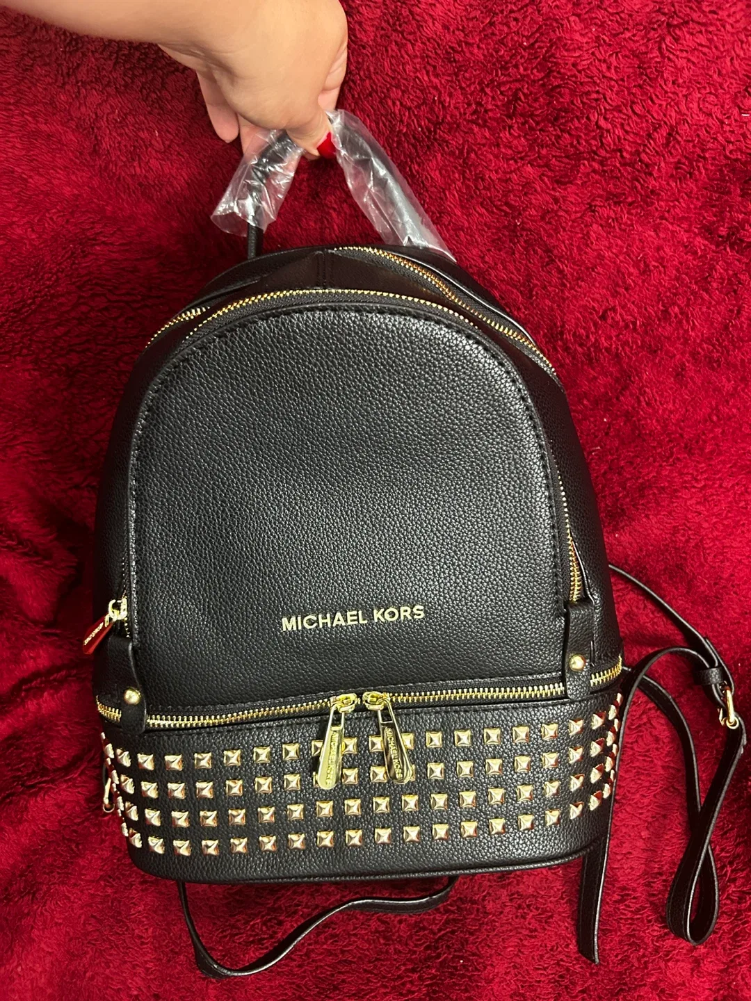 Inspired Michael Kors Black Leather Backpack