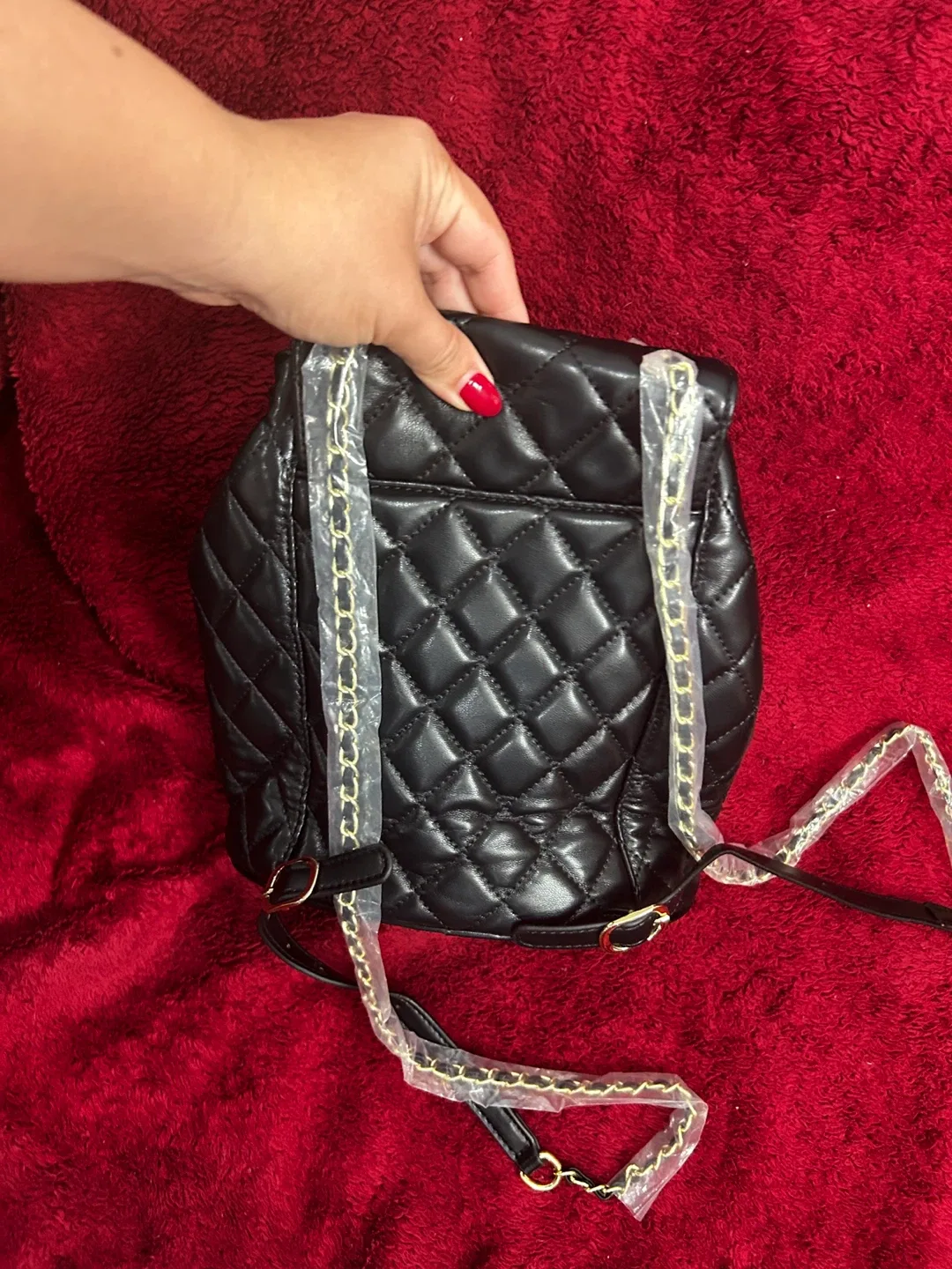 Inspired Chanel Quilted Black Leather Backpack image indicator(2)
