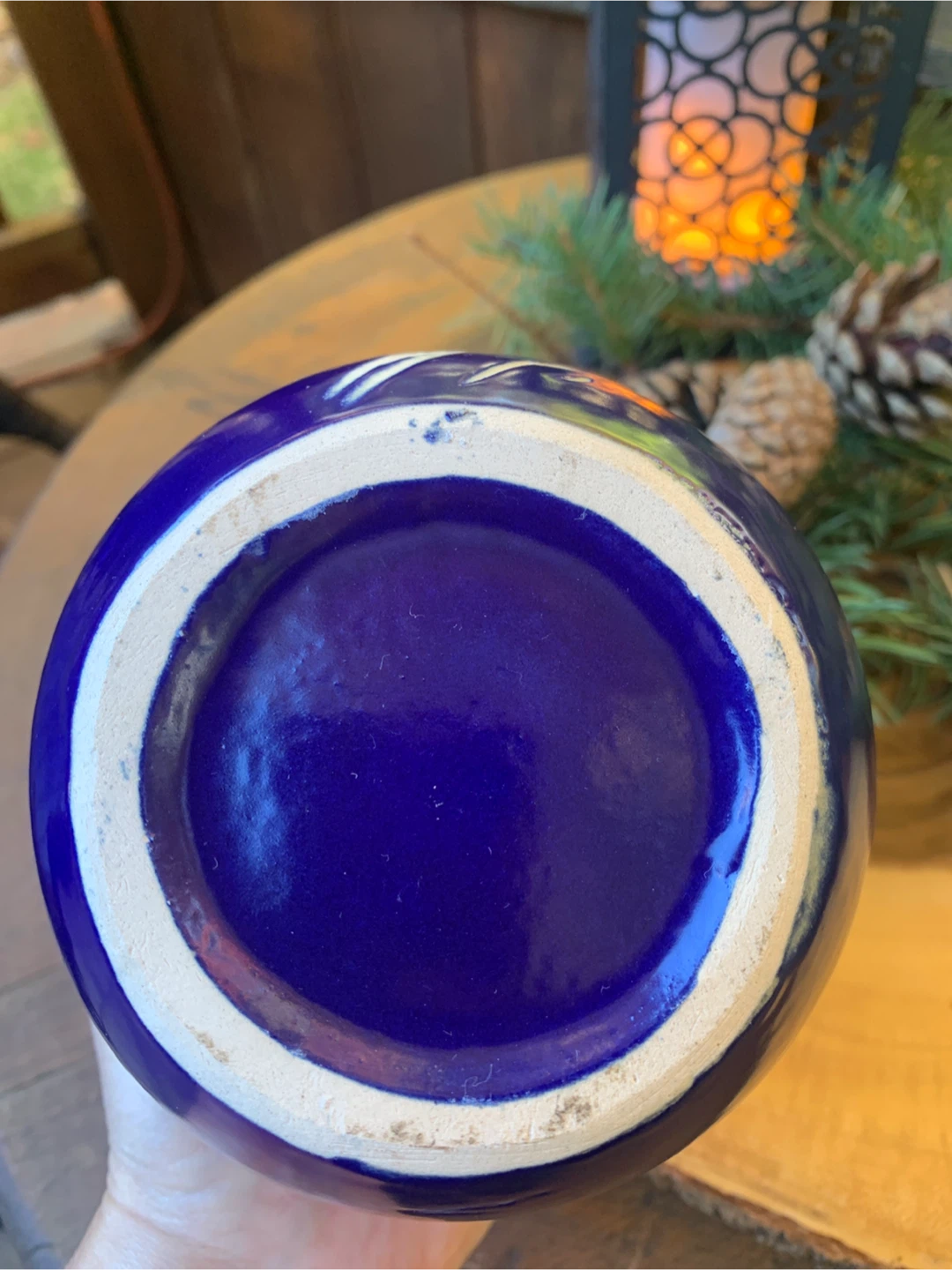 Beautiful Blue Floral Ceramic Vase - photo 4