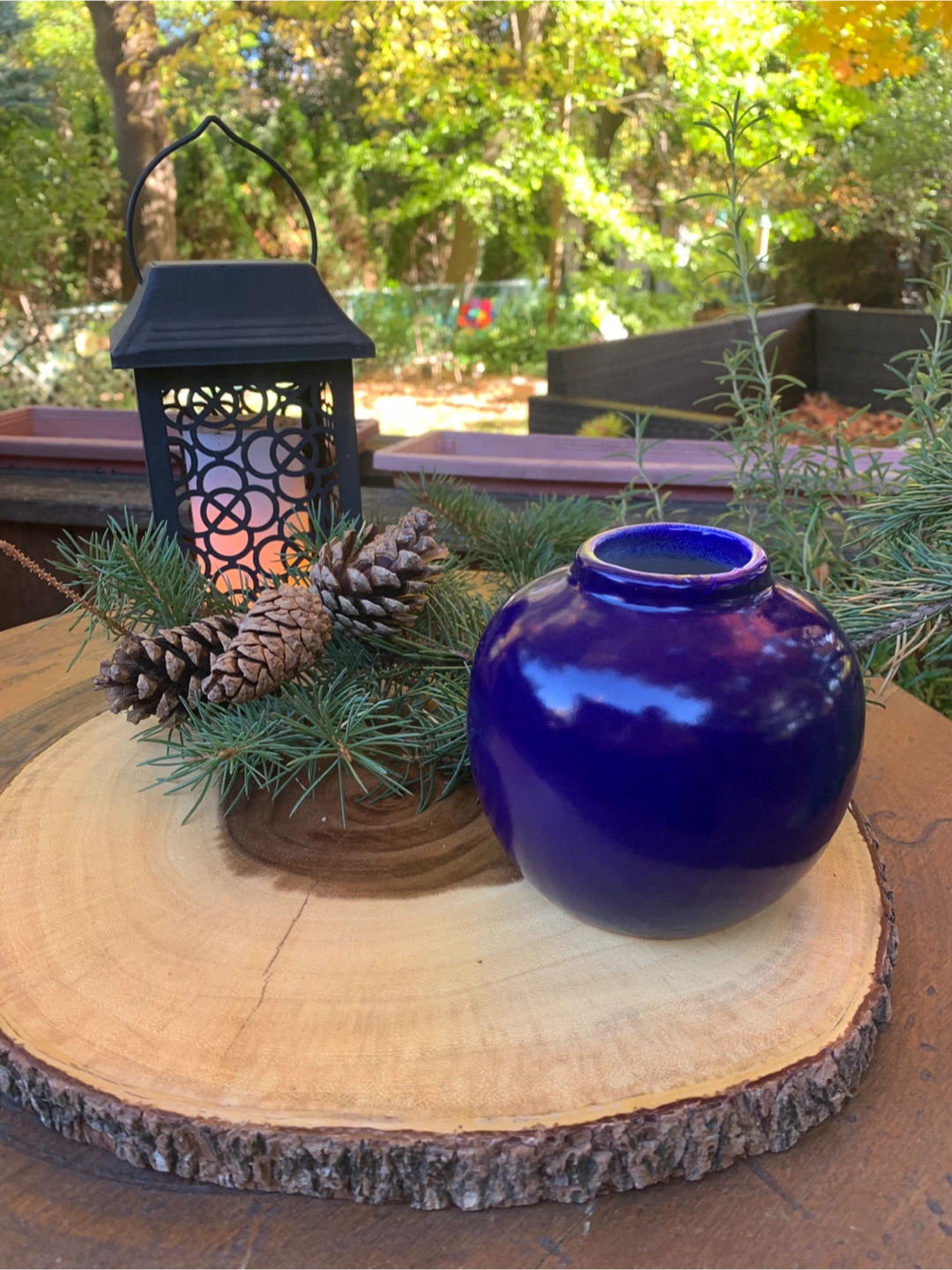 Beautiful Blue Floral Ceramic Vase - photo 3