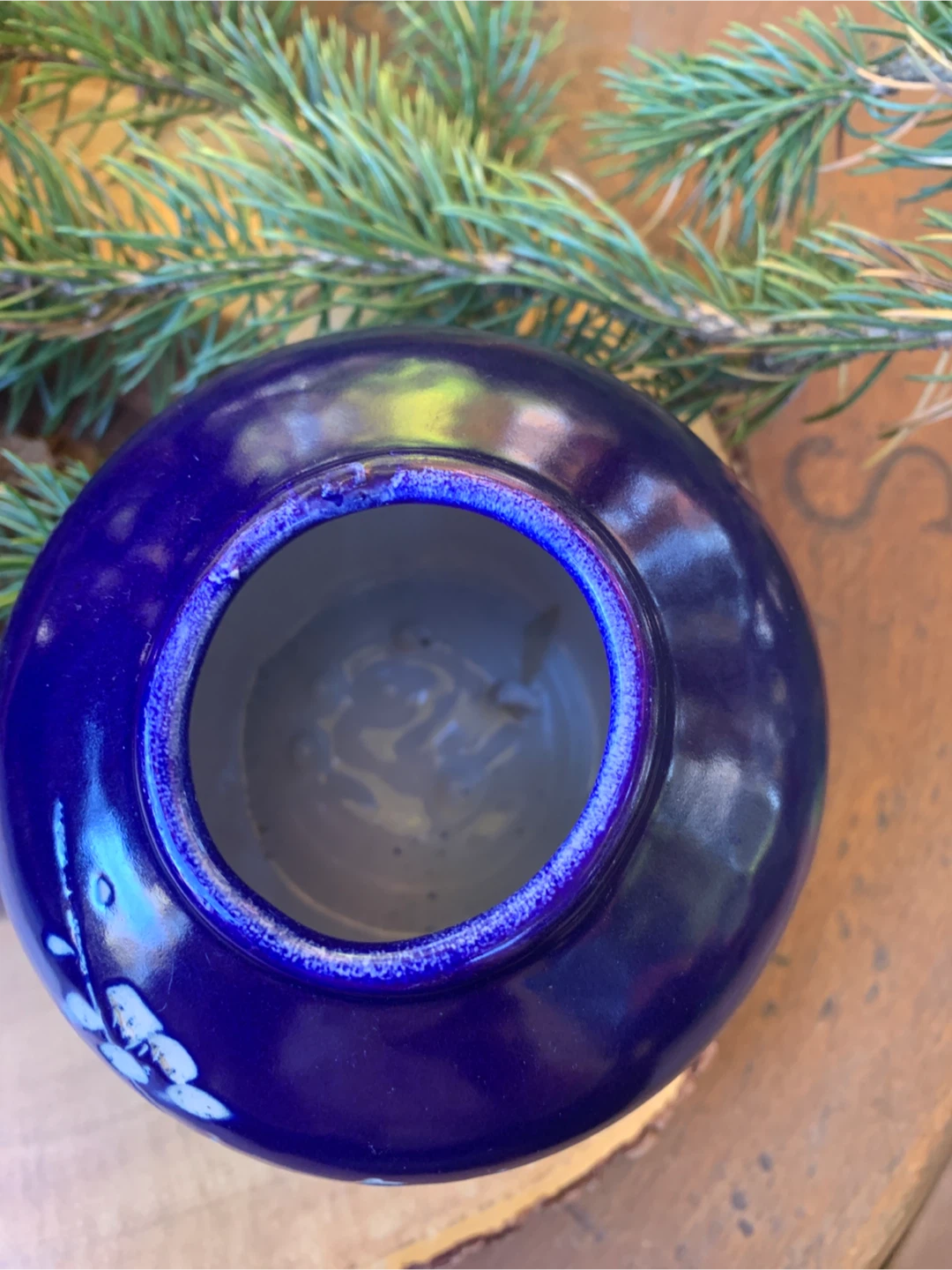 Beautiful Blue Floral Ceramic Vase - photo 2