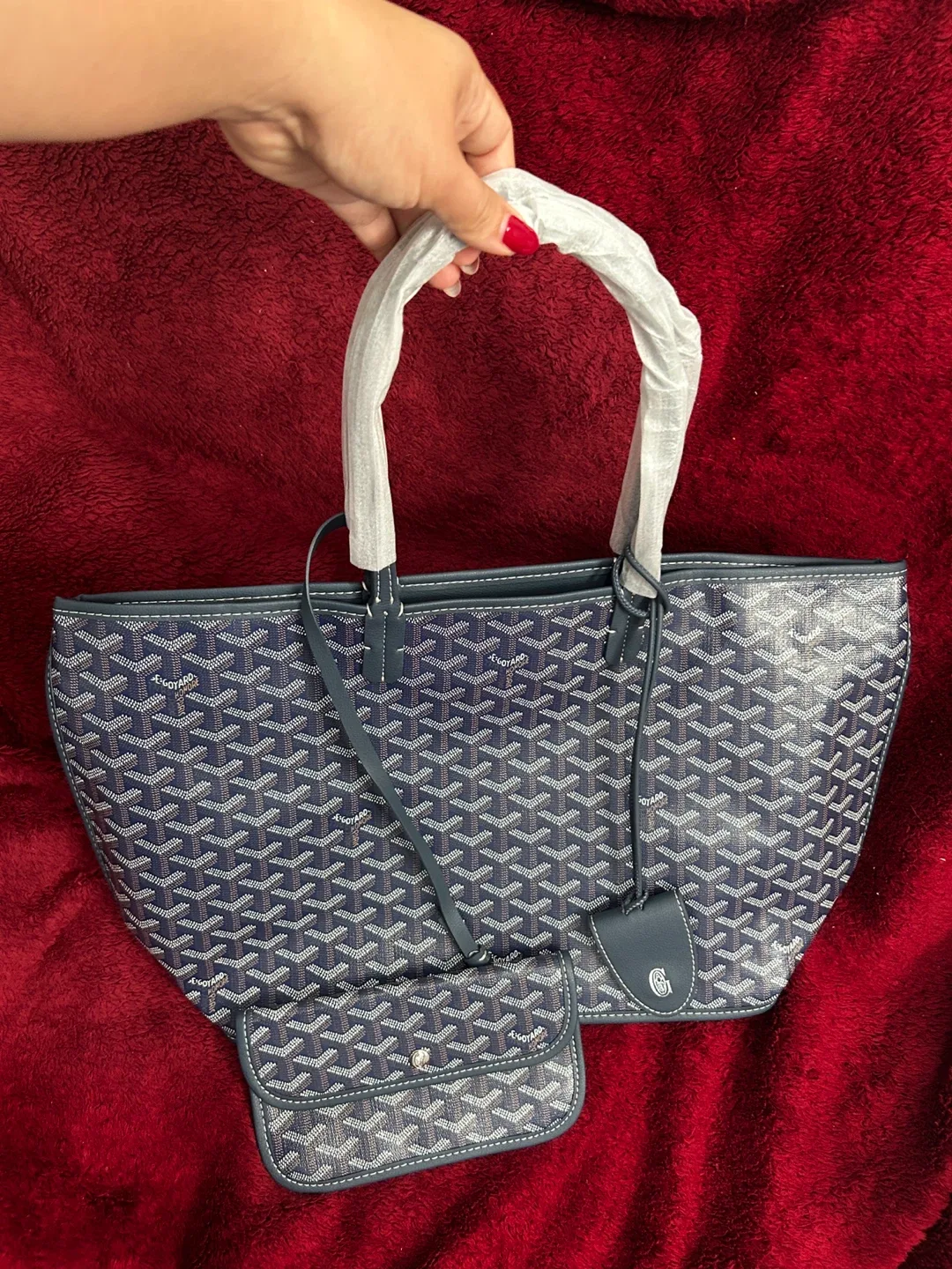 Inspired Goyard Blue Tote Bag with Pouch - New image indicator(2)