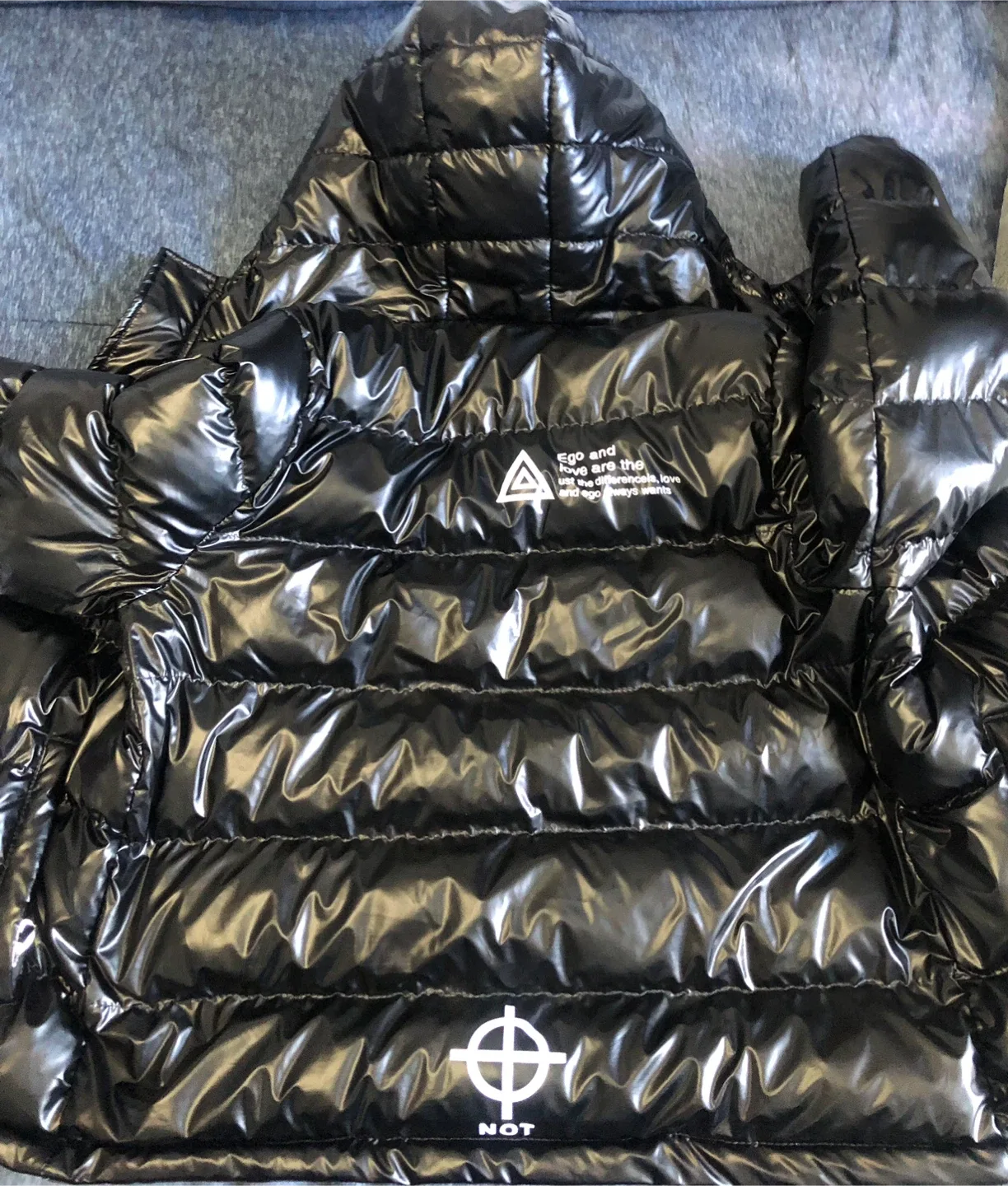 Kaqiblo Black Puffer Jacket Size 150cm image indicator(5)