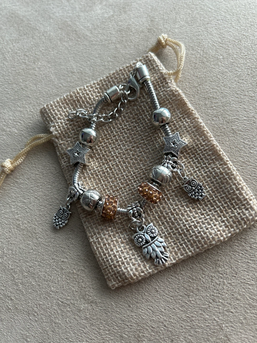 Charm Bracelet with Owl Charms